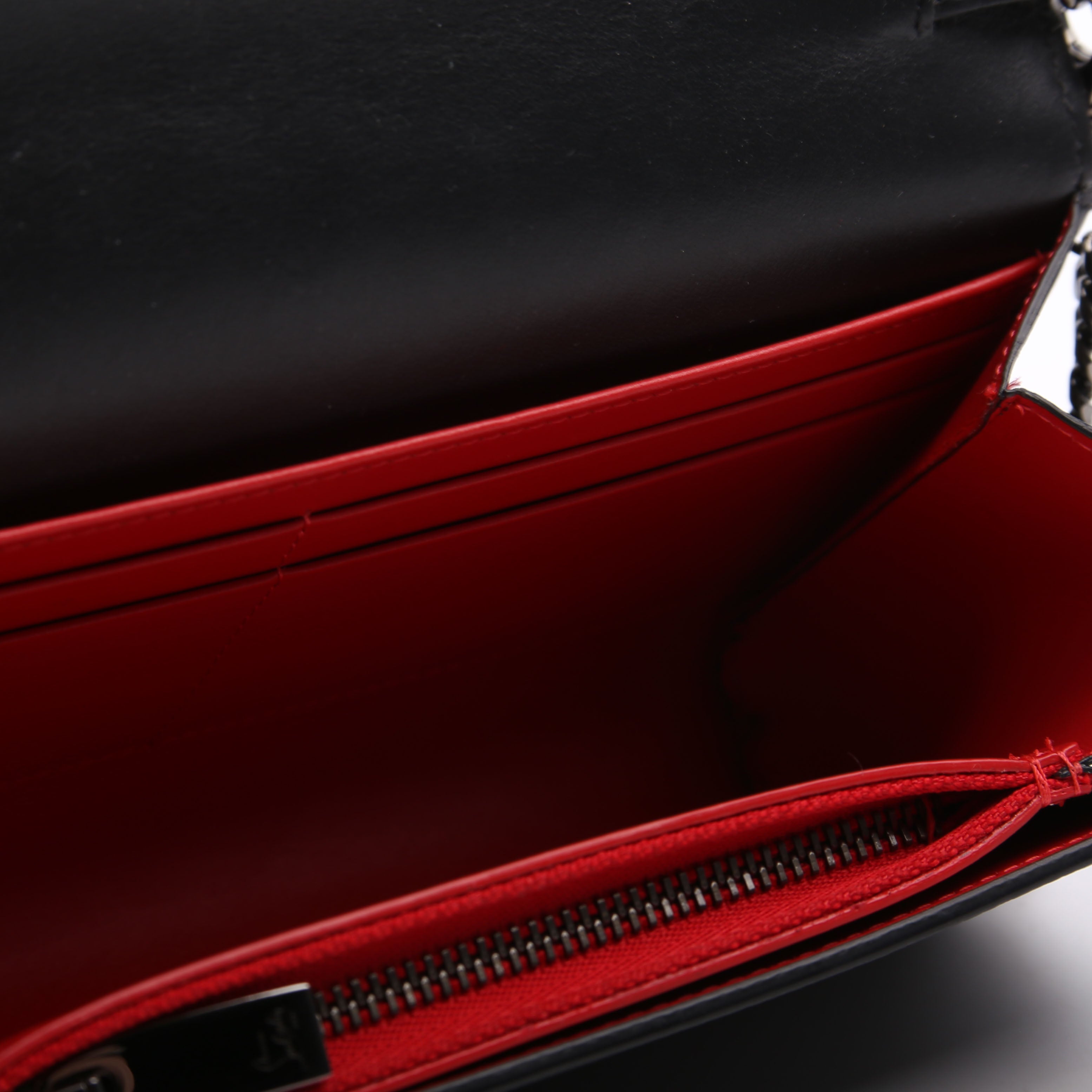 Paloma Loubinthesky Chain Clutch Leather Black