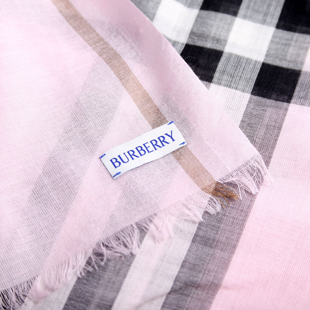 Knight Stamp/Check Cashmere Scarf Pink/Multicolor