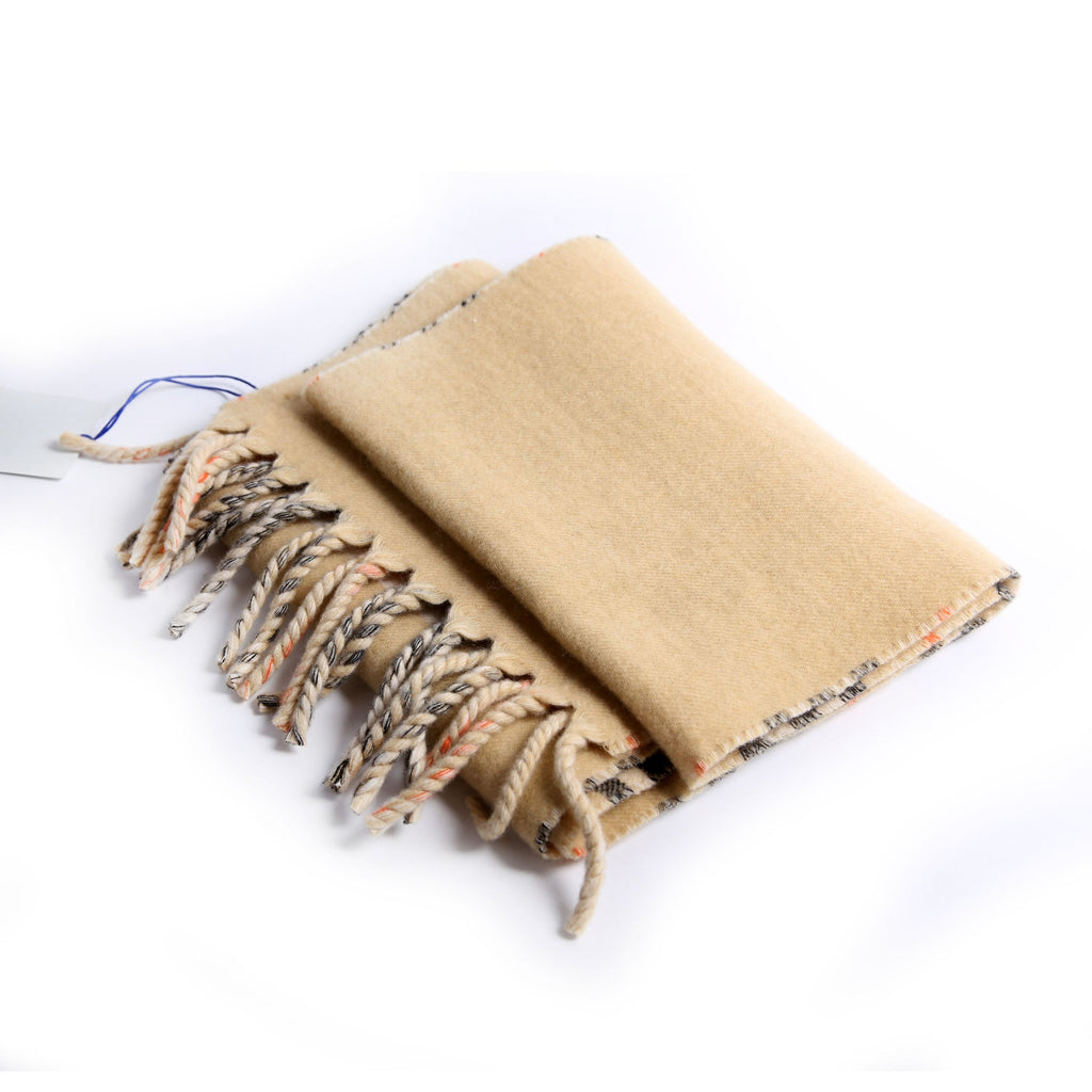 Giant Check Lightweight Wool/Silk Scarf Beige/Multicolor