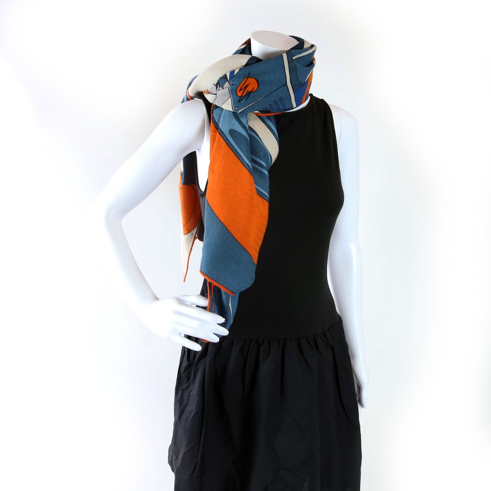 Mysterious Rider Shawl Silk/Cashmere 140 Scarf Multicolor