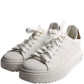 Timeout Empreinte Monogram Leather Sneakers Size 37.5 White