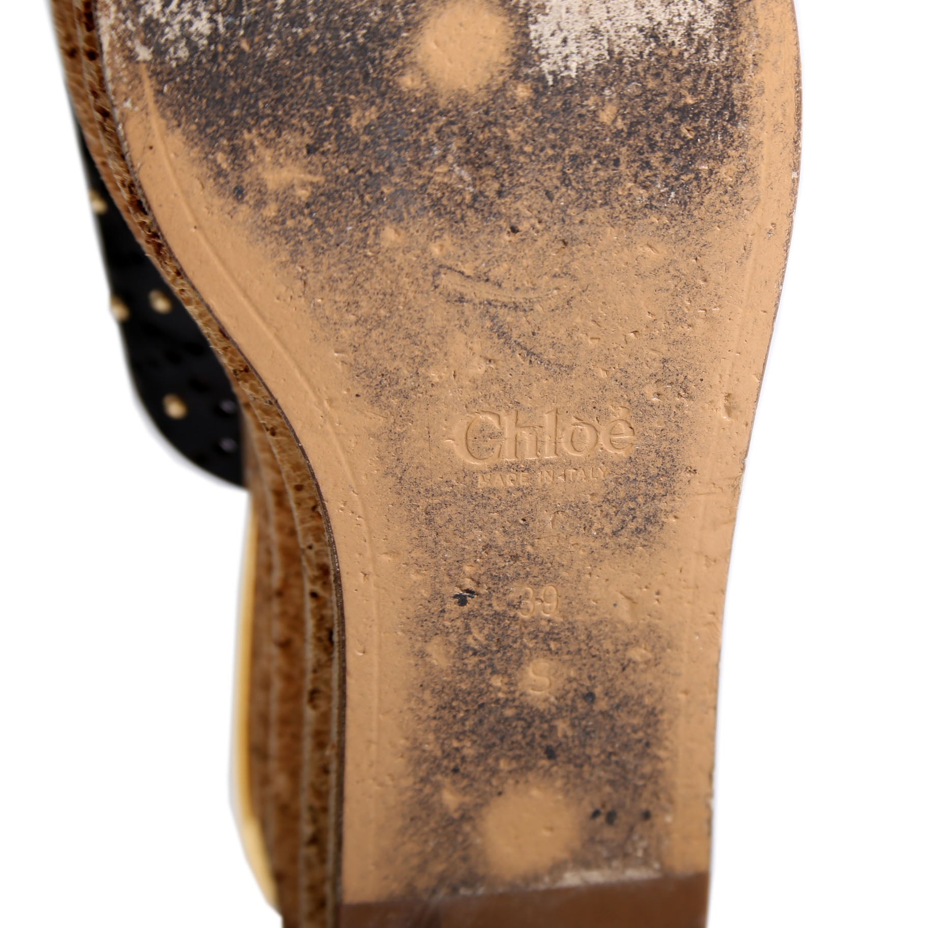 Camille Cork Platform Sandals Size 39 Black