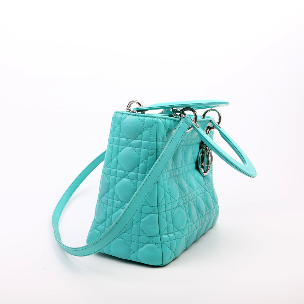 Dior Lady Dior Medium Lambskin Teal