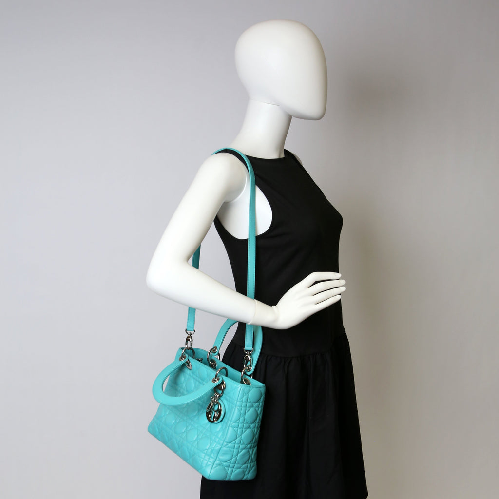 Dior Lady Dior Medium Lambskin Teal