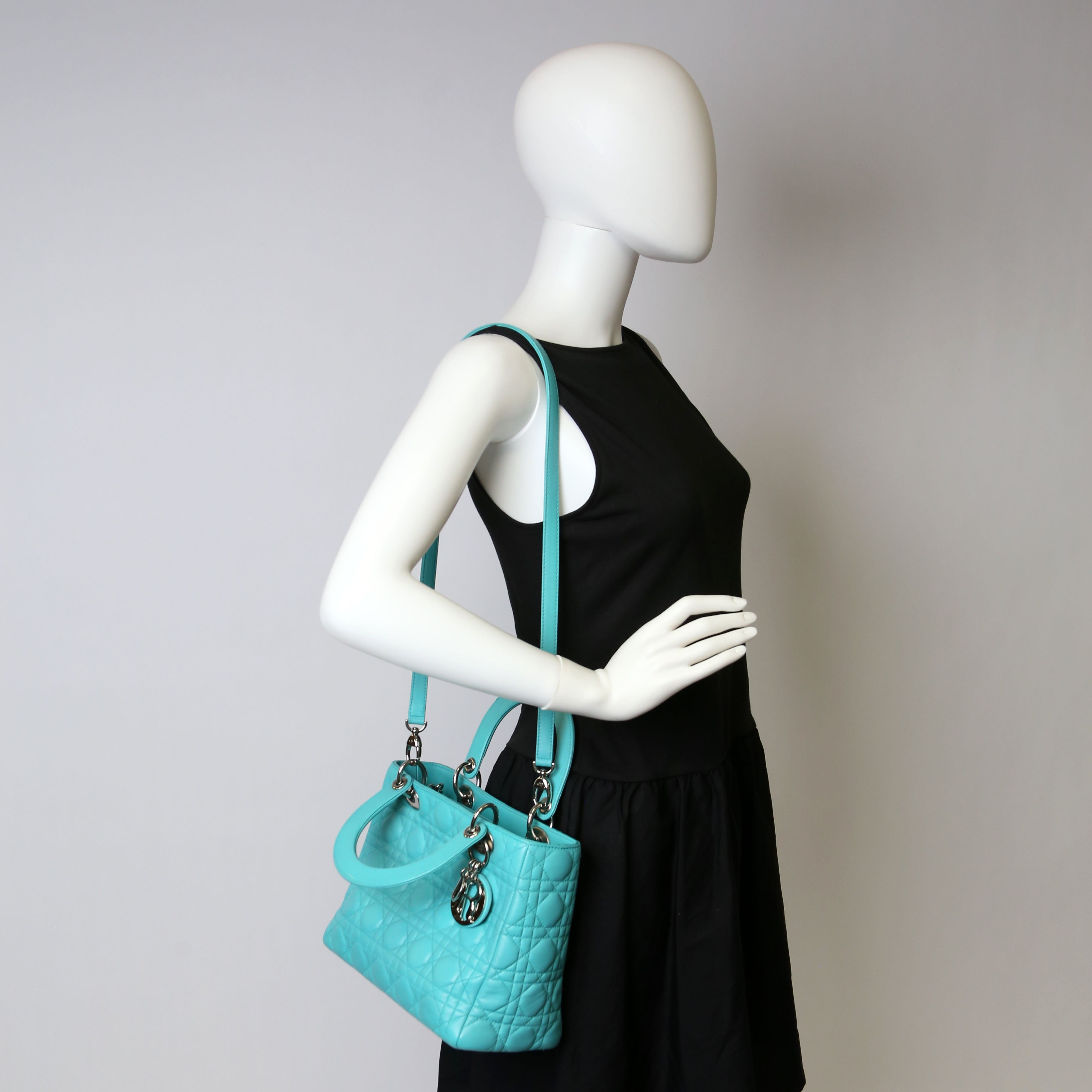 Dior Lady Dior Medium Lambskin Teal