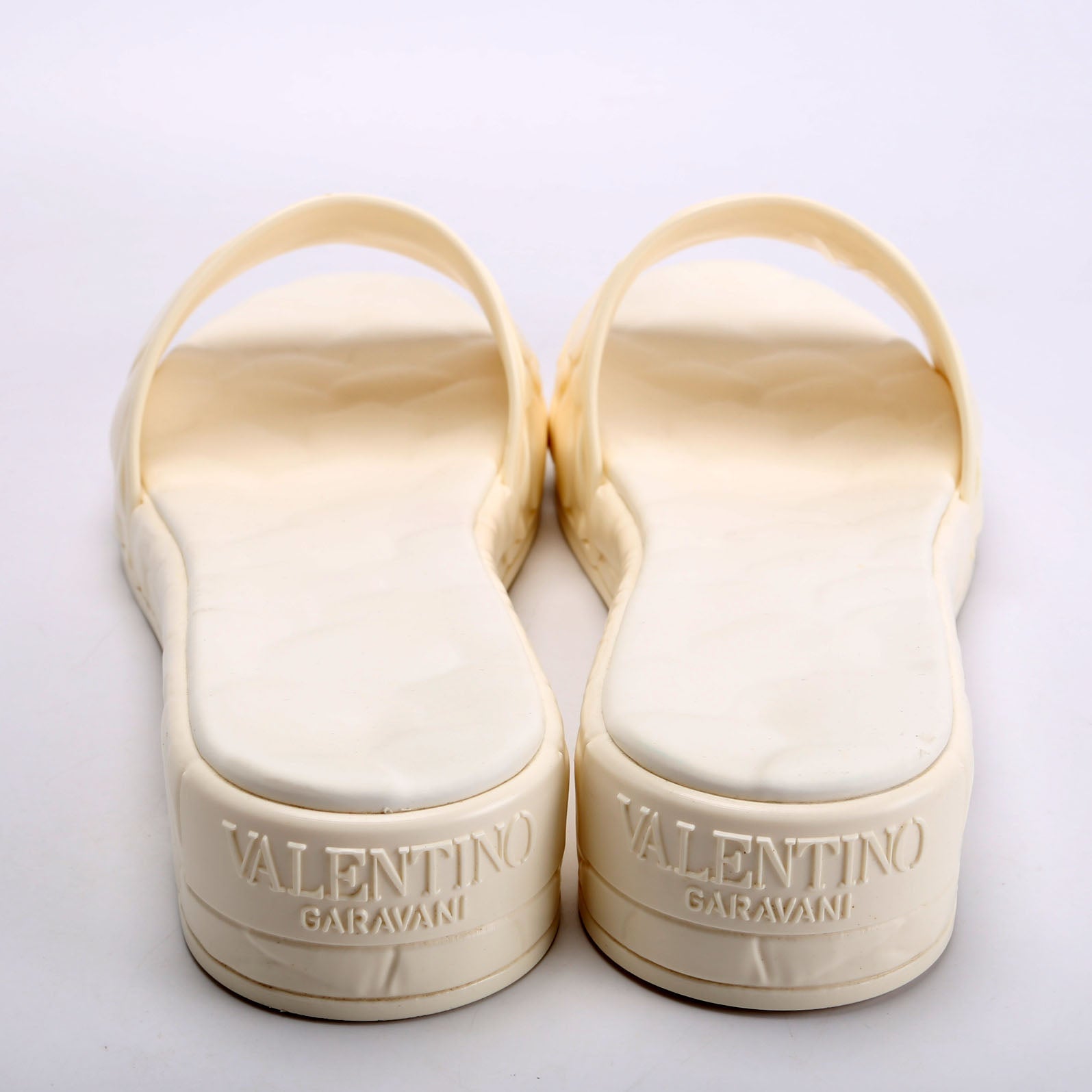 Platform Sculpted Poolside Mules Size 42 White