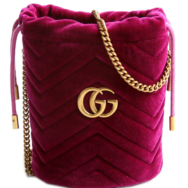 575163 Velvet Marmont Mini Bucket Purple