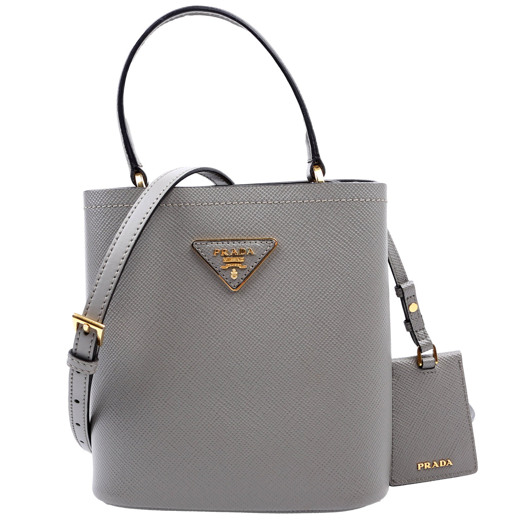 1BA217 Saffiano Cuir Small Panier Bag Grey