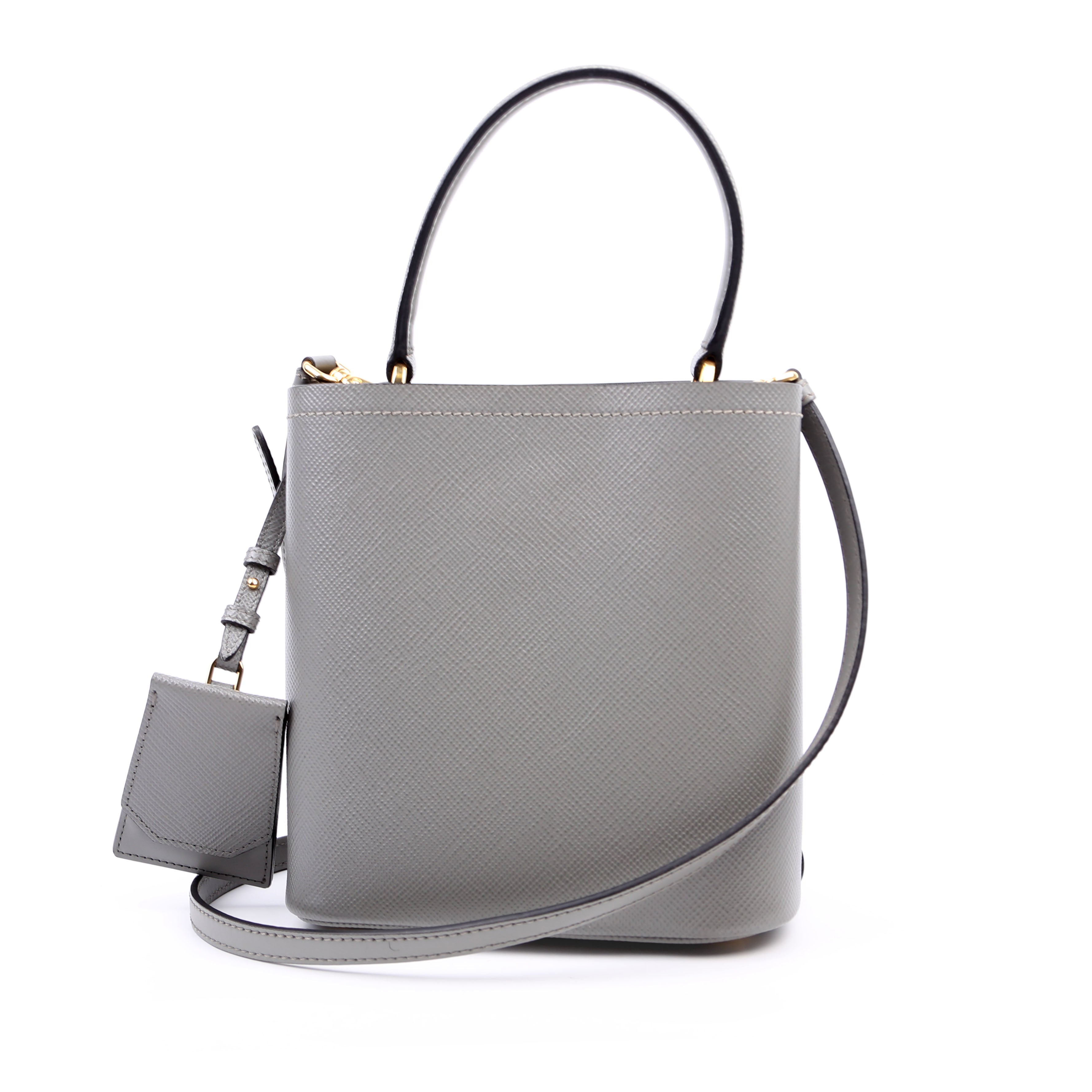 1BA217 Saffiano Cuir Small Panier Bag Grey
