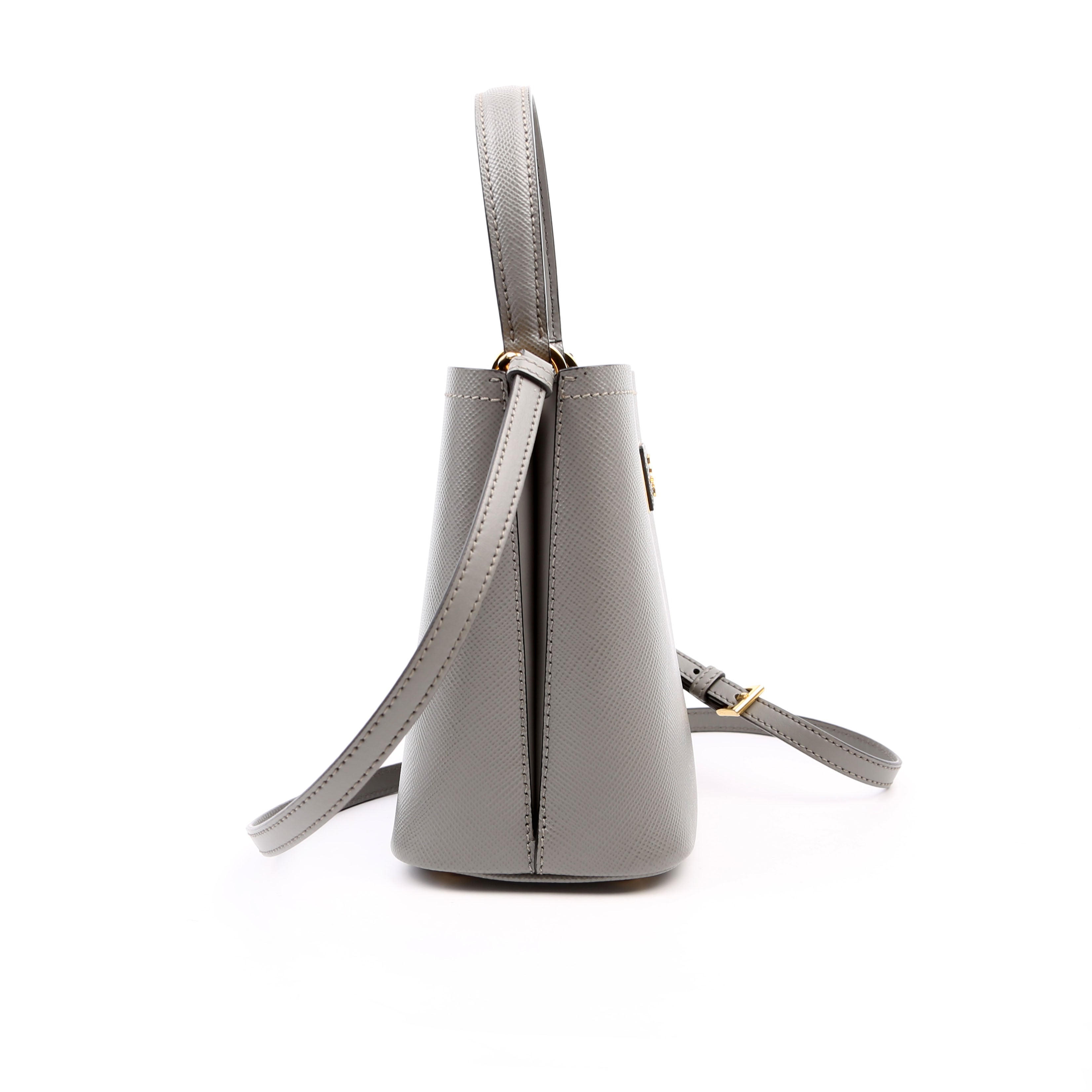 1BA217 Saffiano Cuir Small Panier Bag Grey