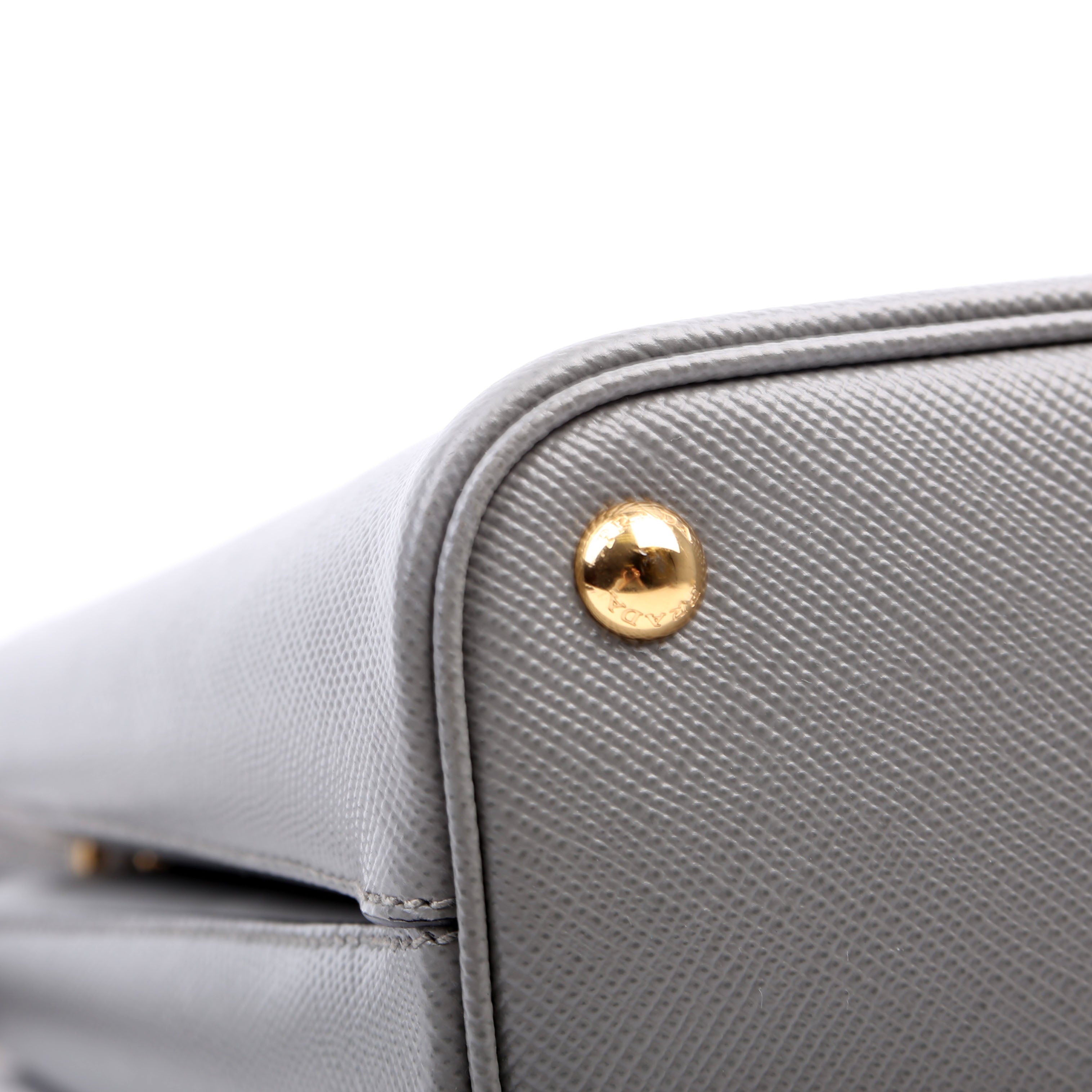 1BA217 Saffiano Cuir Small Panier Bag Grey