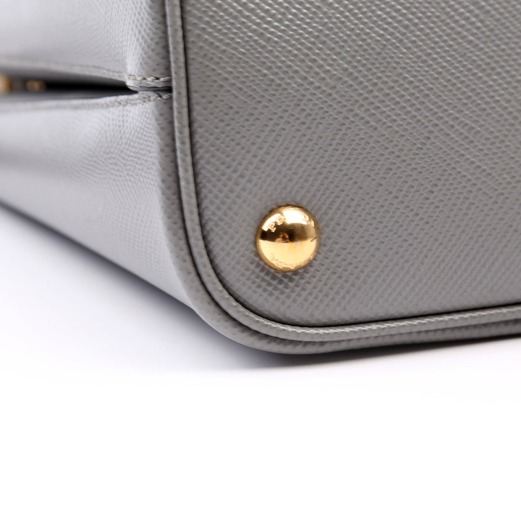 1BA217 Saffiano Cuir Small Panier Bag Grey