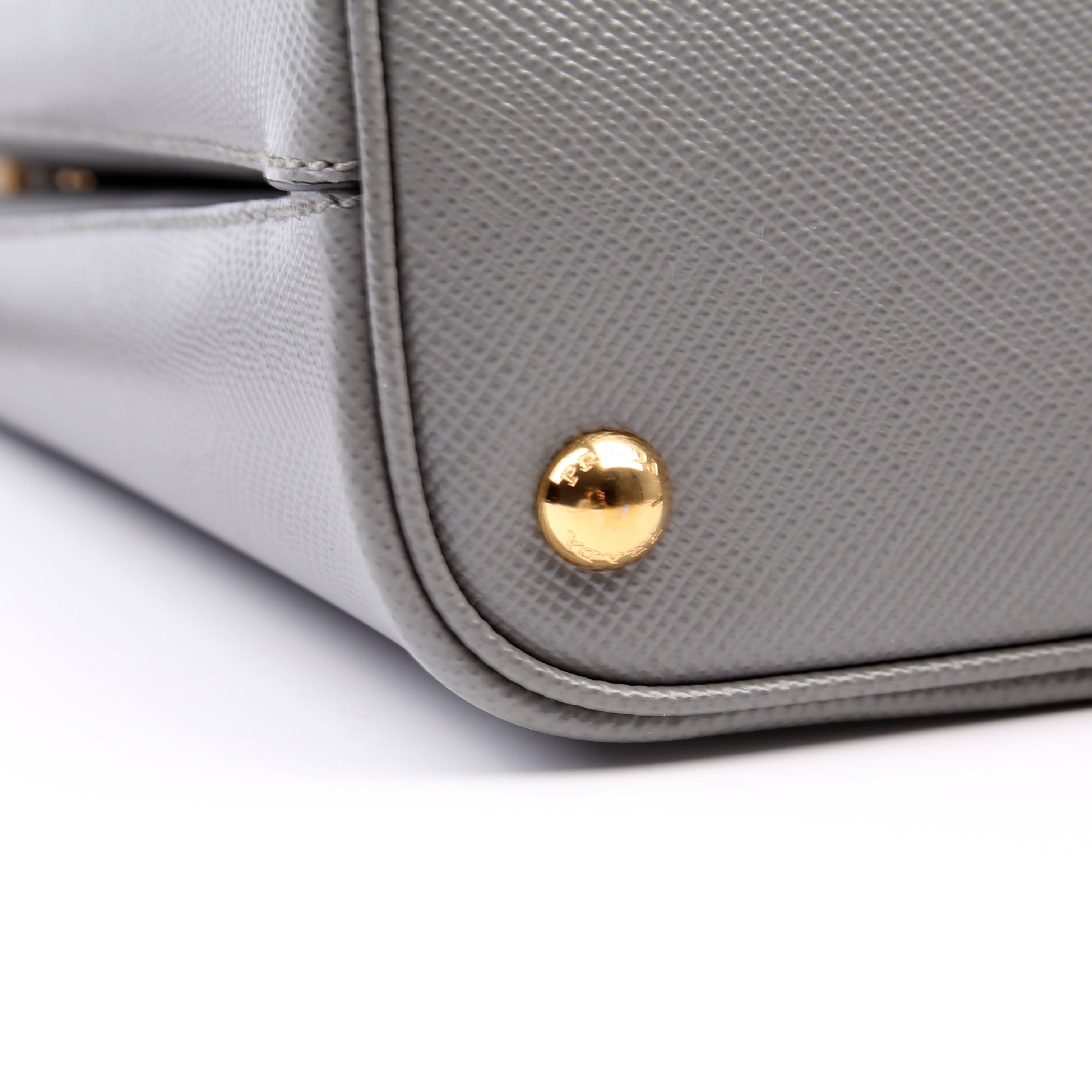 1BA217 Saffiano Cuir Small Panier Bag Grey
