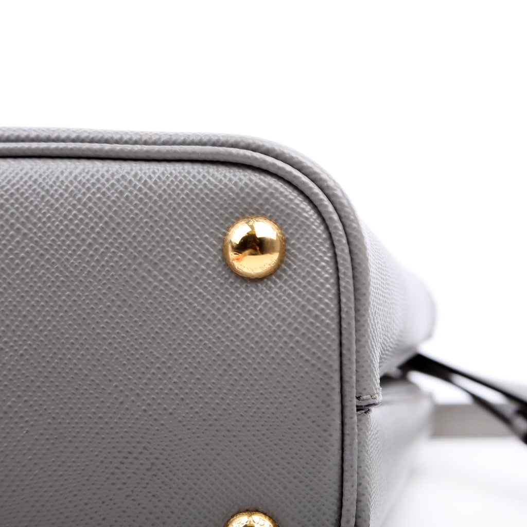 1BA217 Saffiano Cuir Small Panier Bag Grey