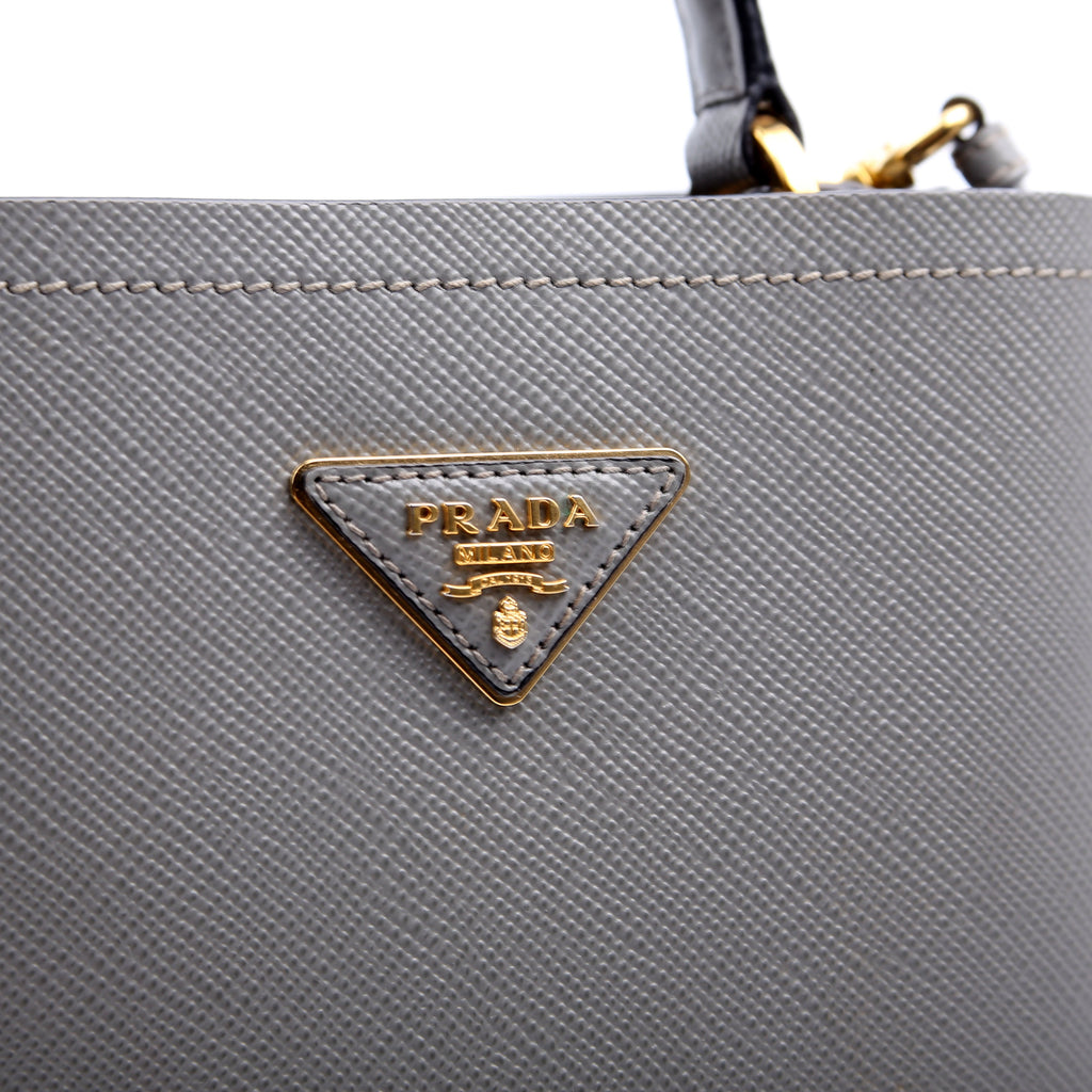 1BA217 Saffiano Cuir Small Panier Bag Grey