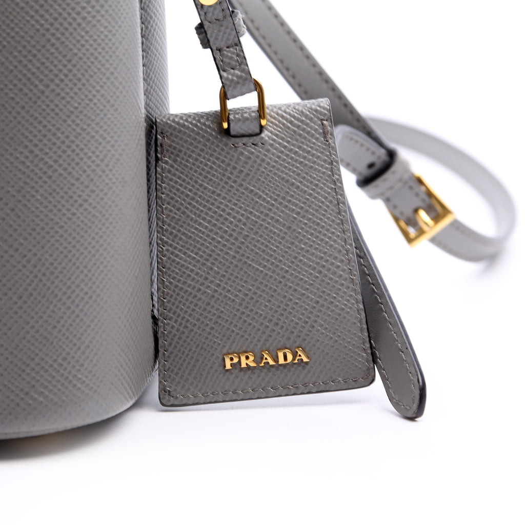 1BA217 Saffiano Cuir Small Panier Bag Grey