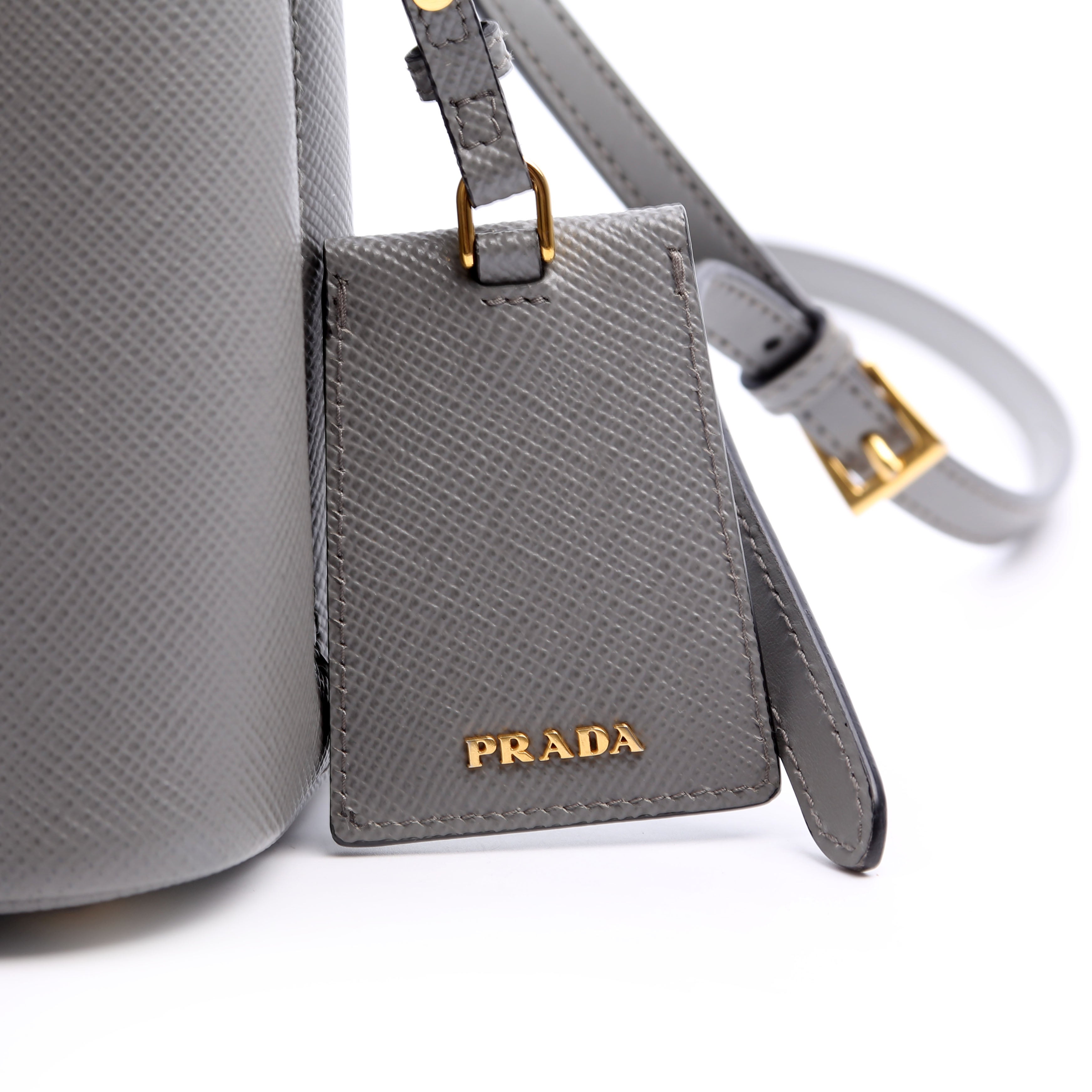 1BA217 Saffiano Cuir Small Panier Bag Grey