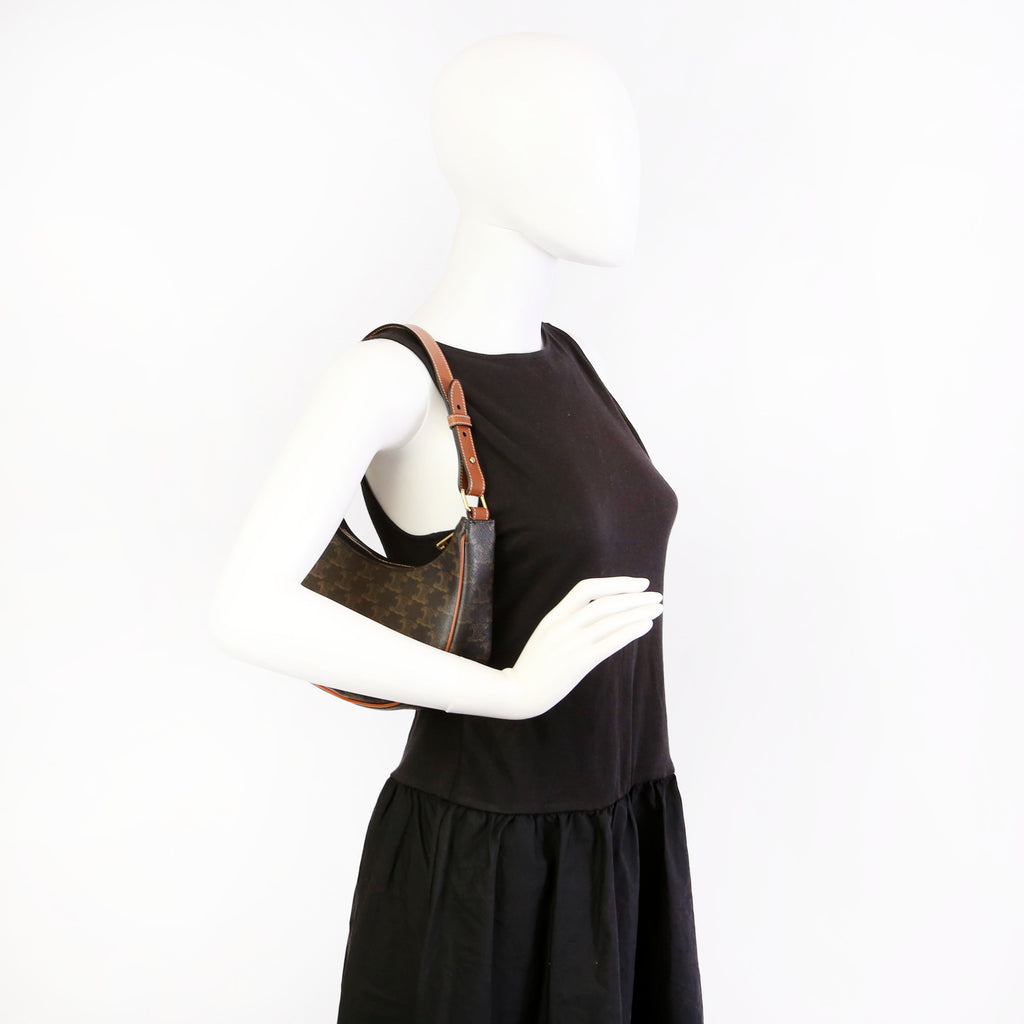 Ava Triomphe Medium Canvas/Calfskin Brown