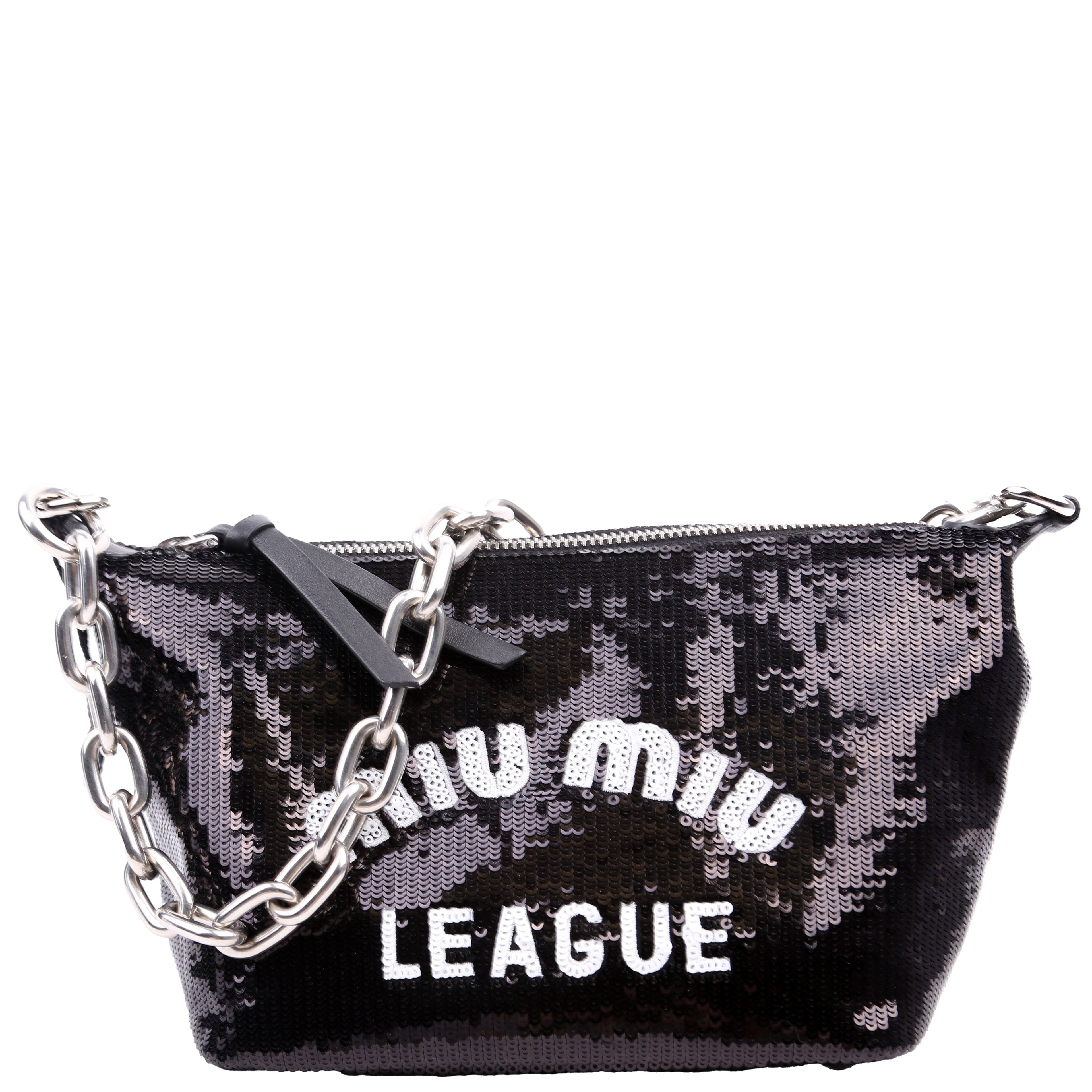League Spirit Sequin Shoulder Bag Black/White