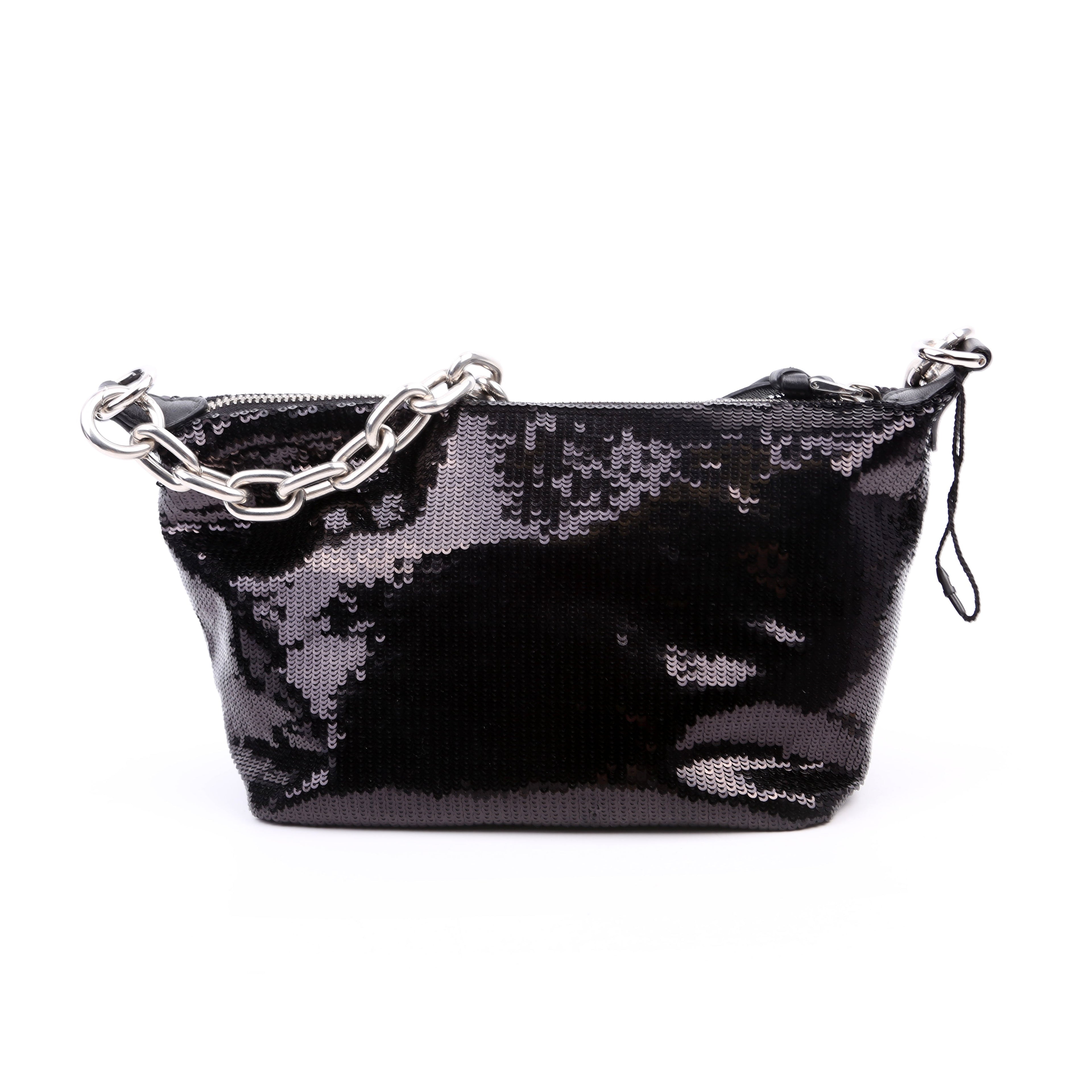 League Spirit Sequin Shoulder Bag Black/White