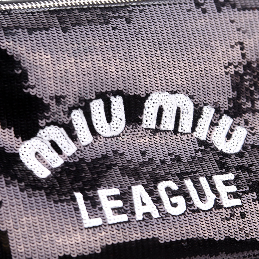 League Spirit Sequin Shoulder Bag Black/White