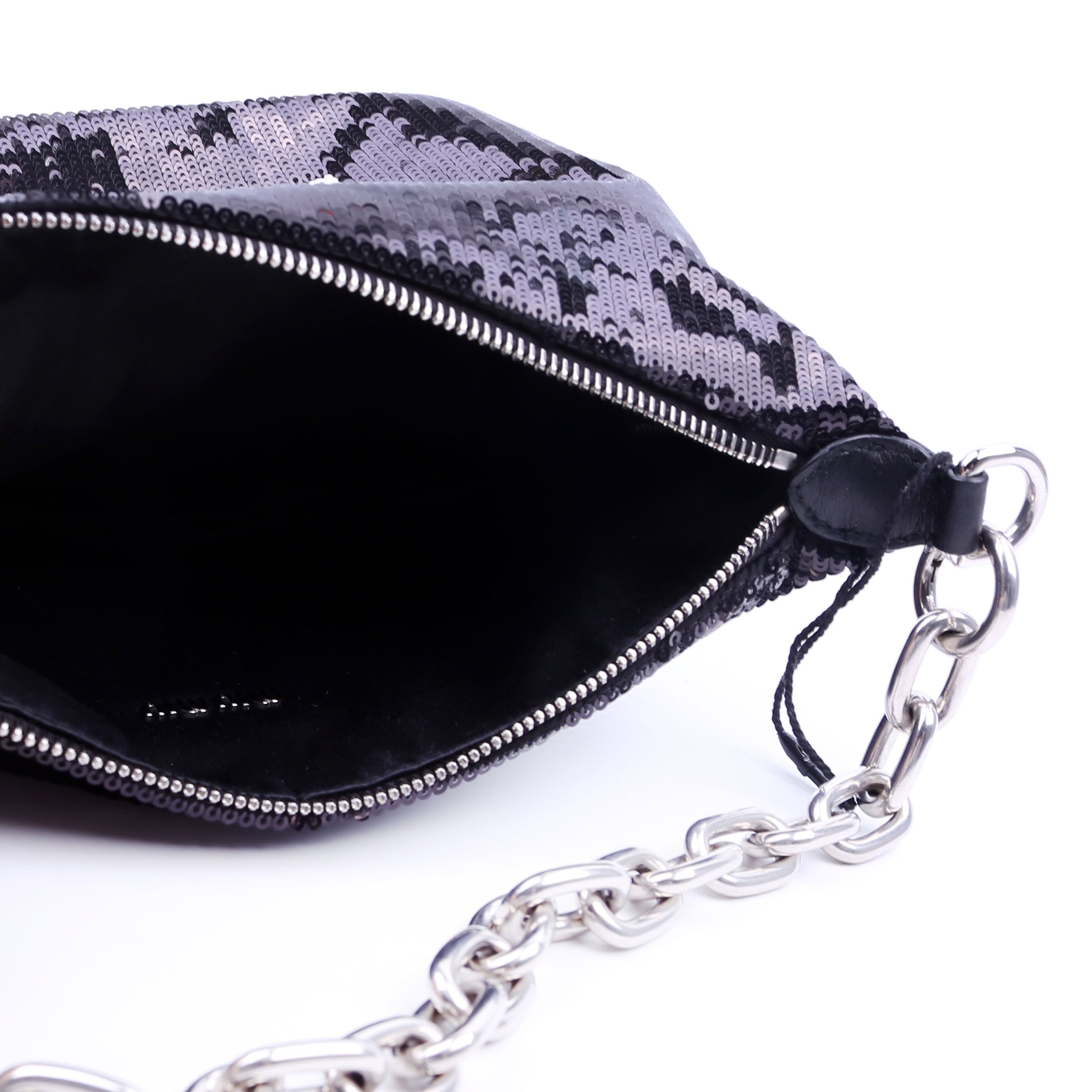 League Spirit Sequin Shoulder Bag Black/White