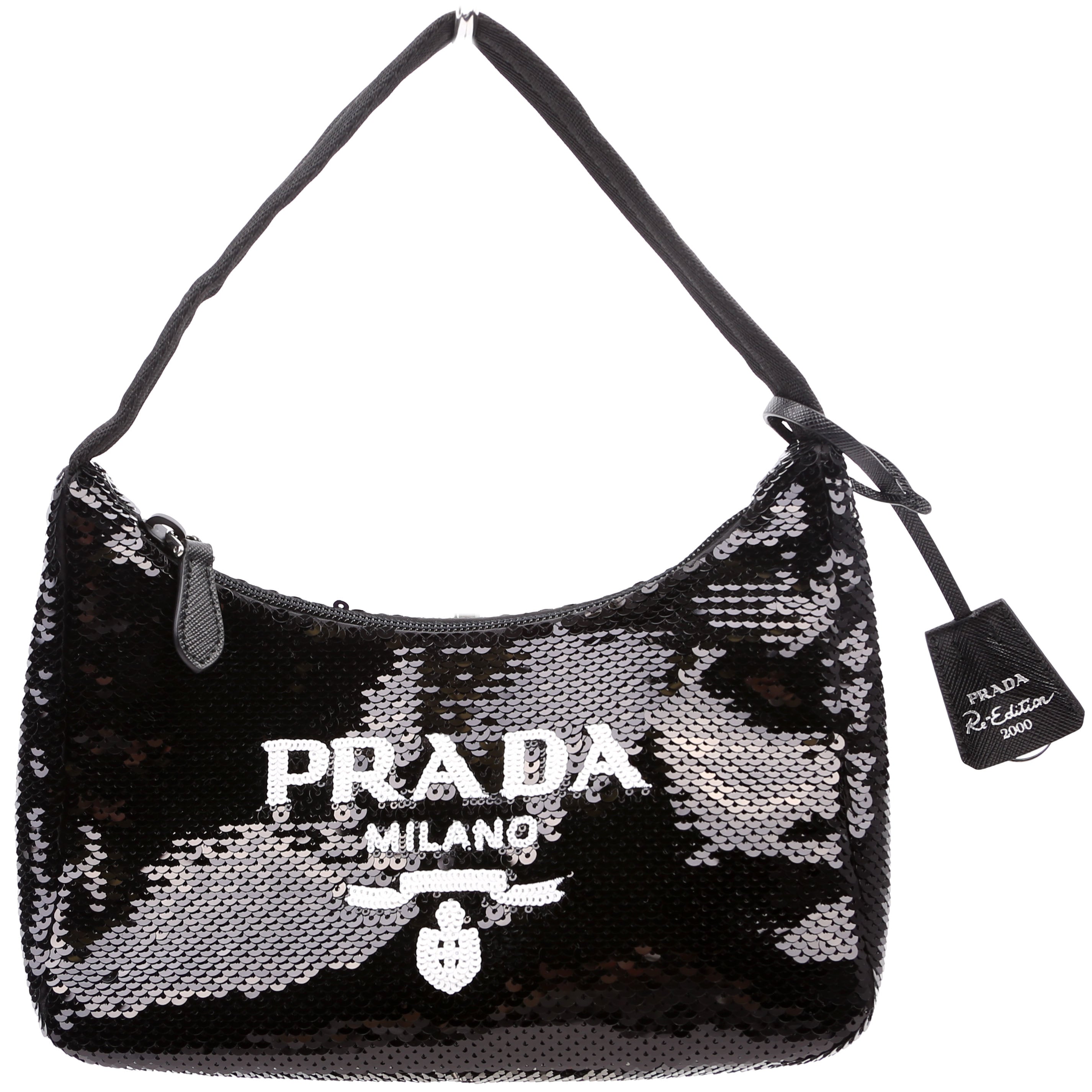Prada Re-Edition 2000 Sequin Mini Bag Black/White