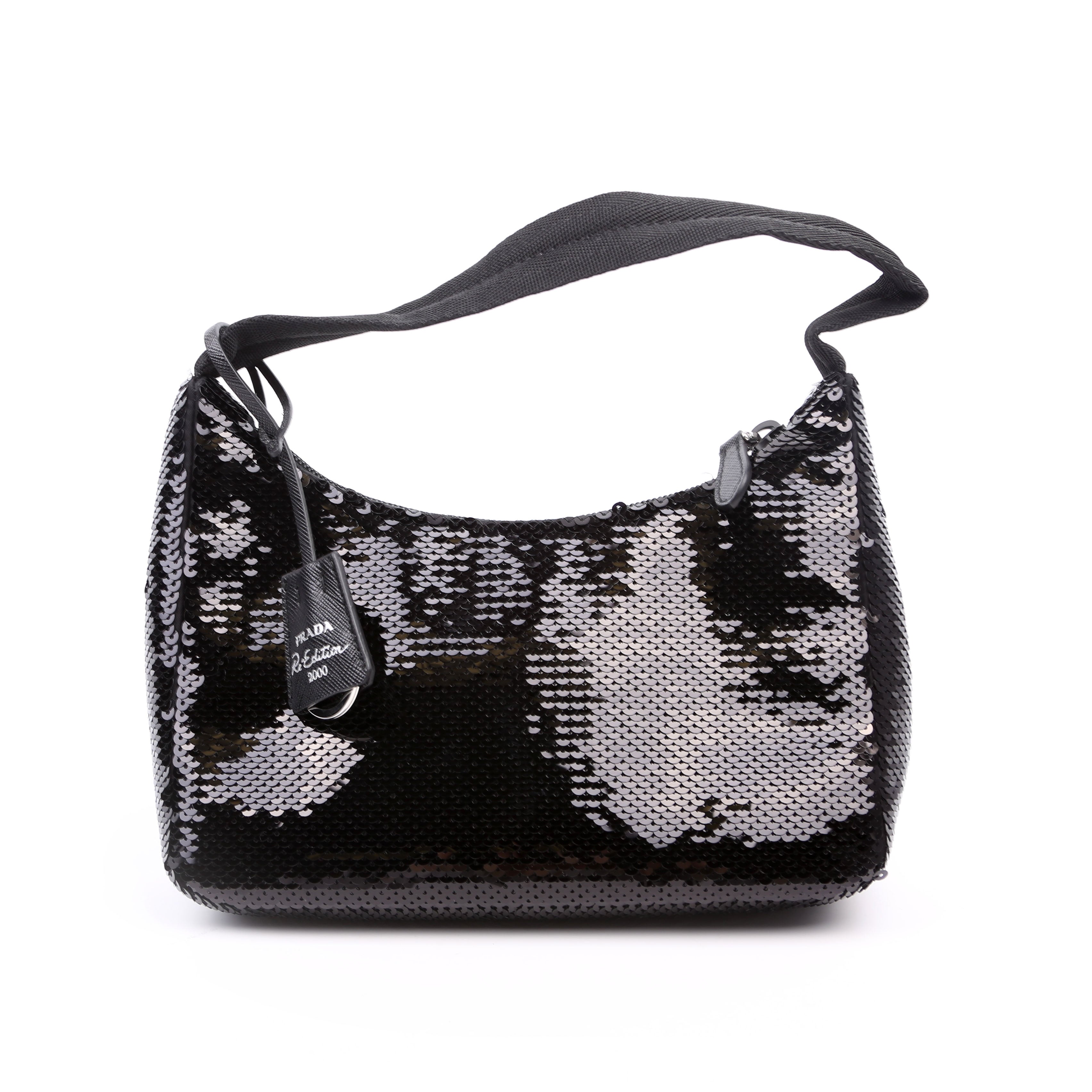 Prada Re-Edition 2000 Sequin Mini Bag Black/White