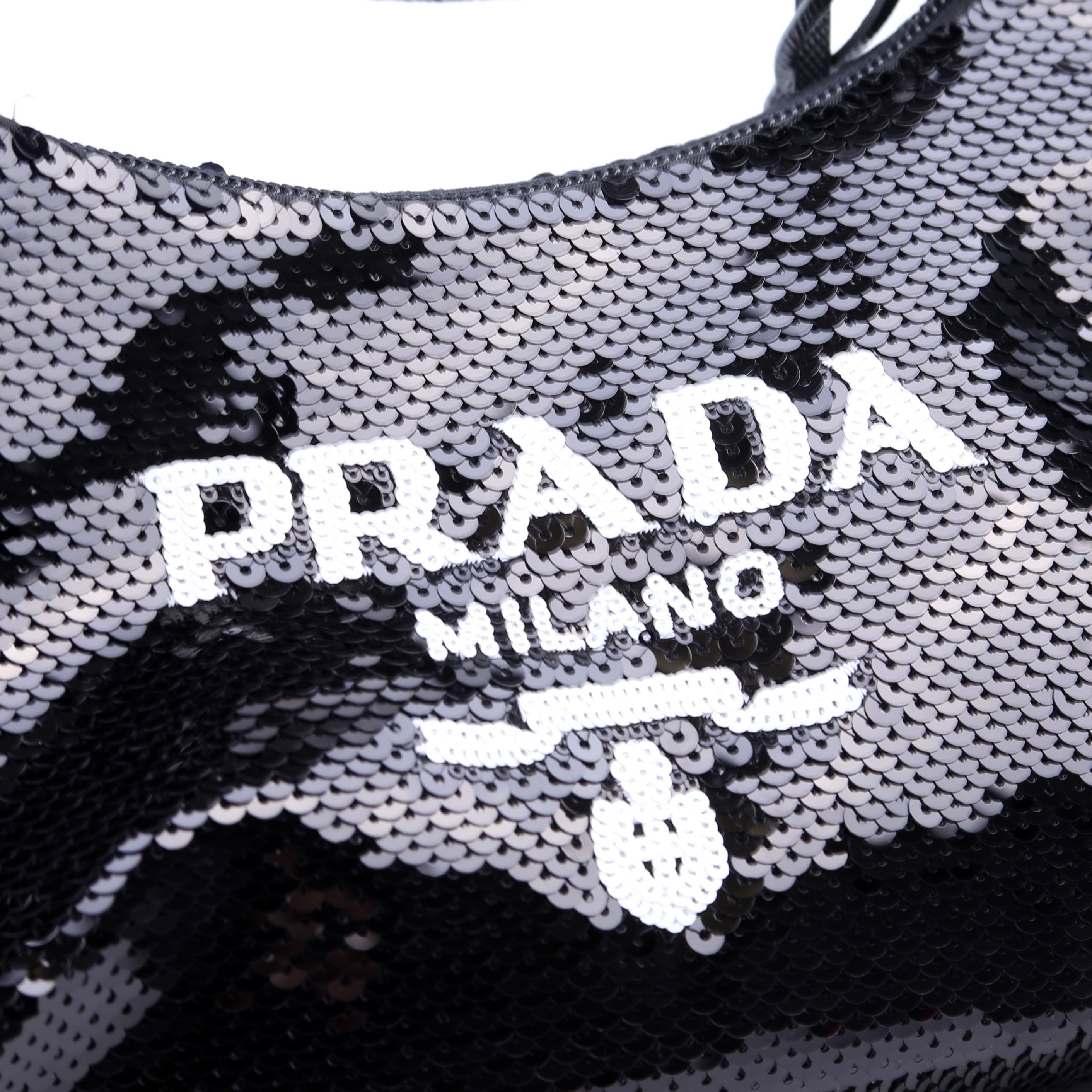 Prada Re-Edition 2000 Sequin Mini Bag Black/White