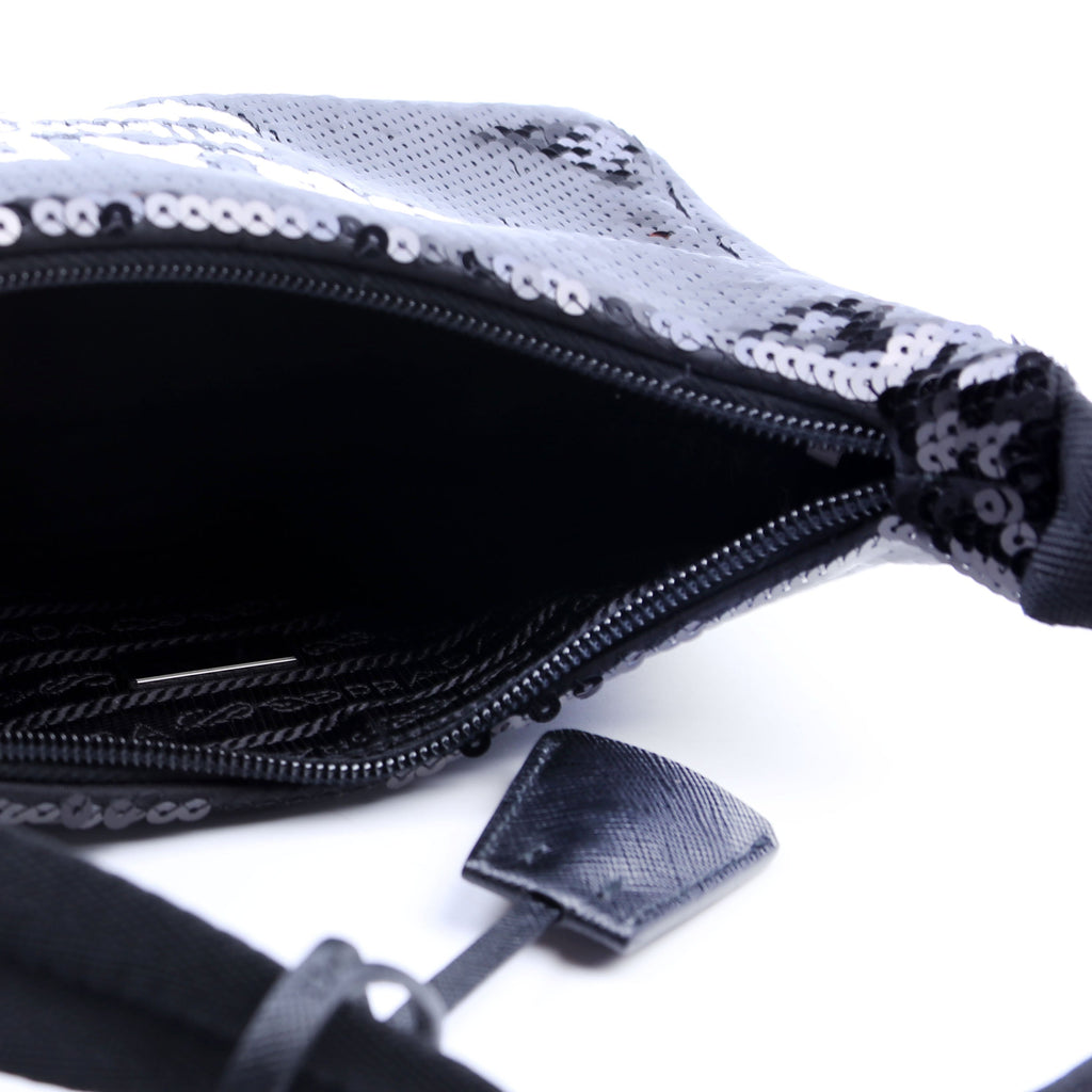 Prada Re-Edition 2000 Sequin Mini Bag Black/White