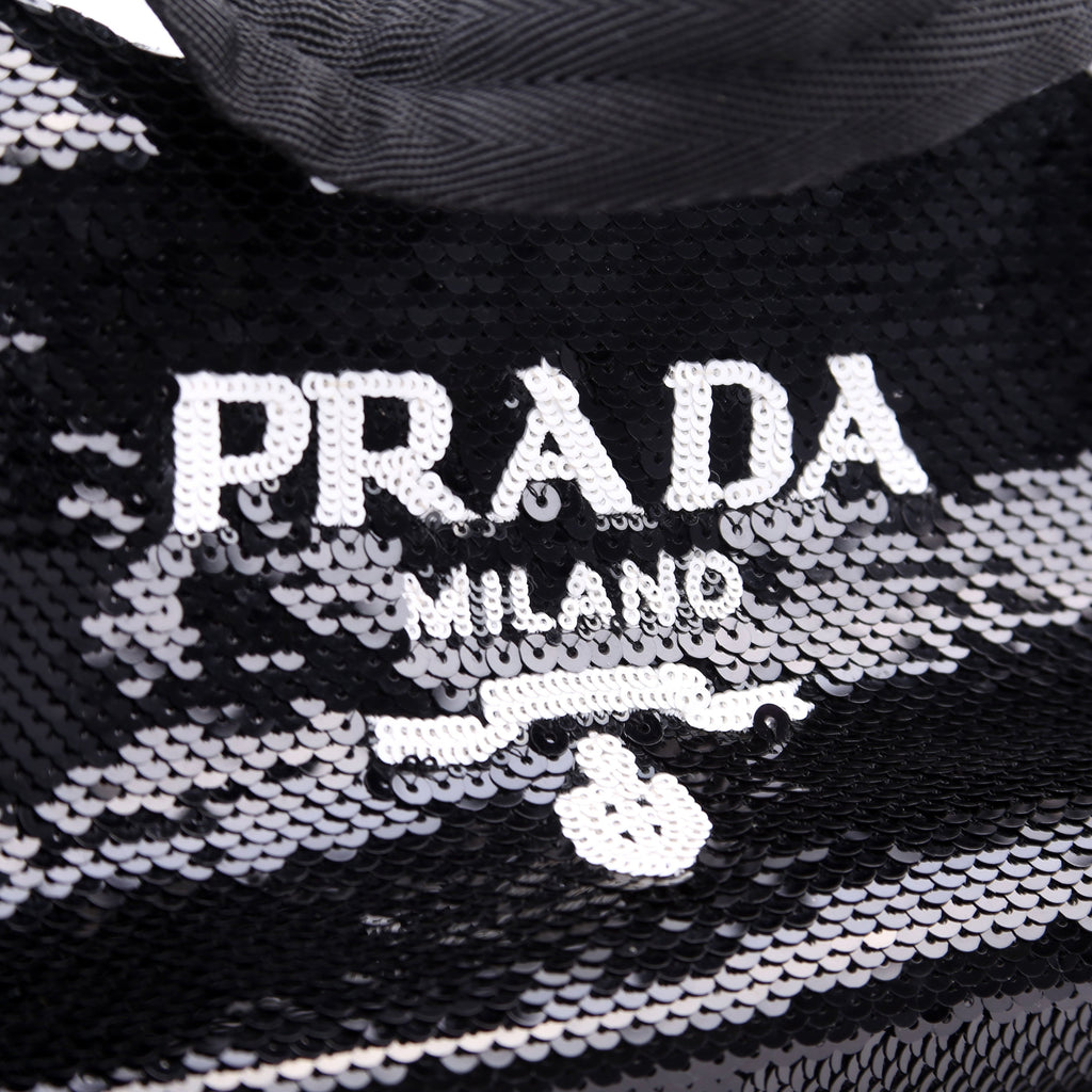 Prada Re-Edition 2000 Sequin Mini Bag Black/White