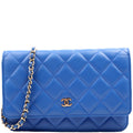 WOC Classic Quilted Lambskin Blue