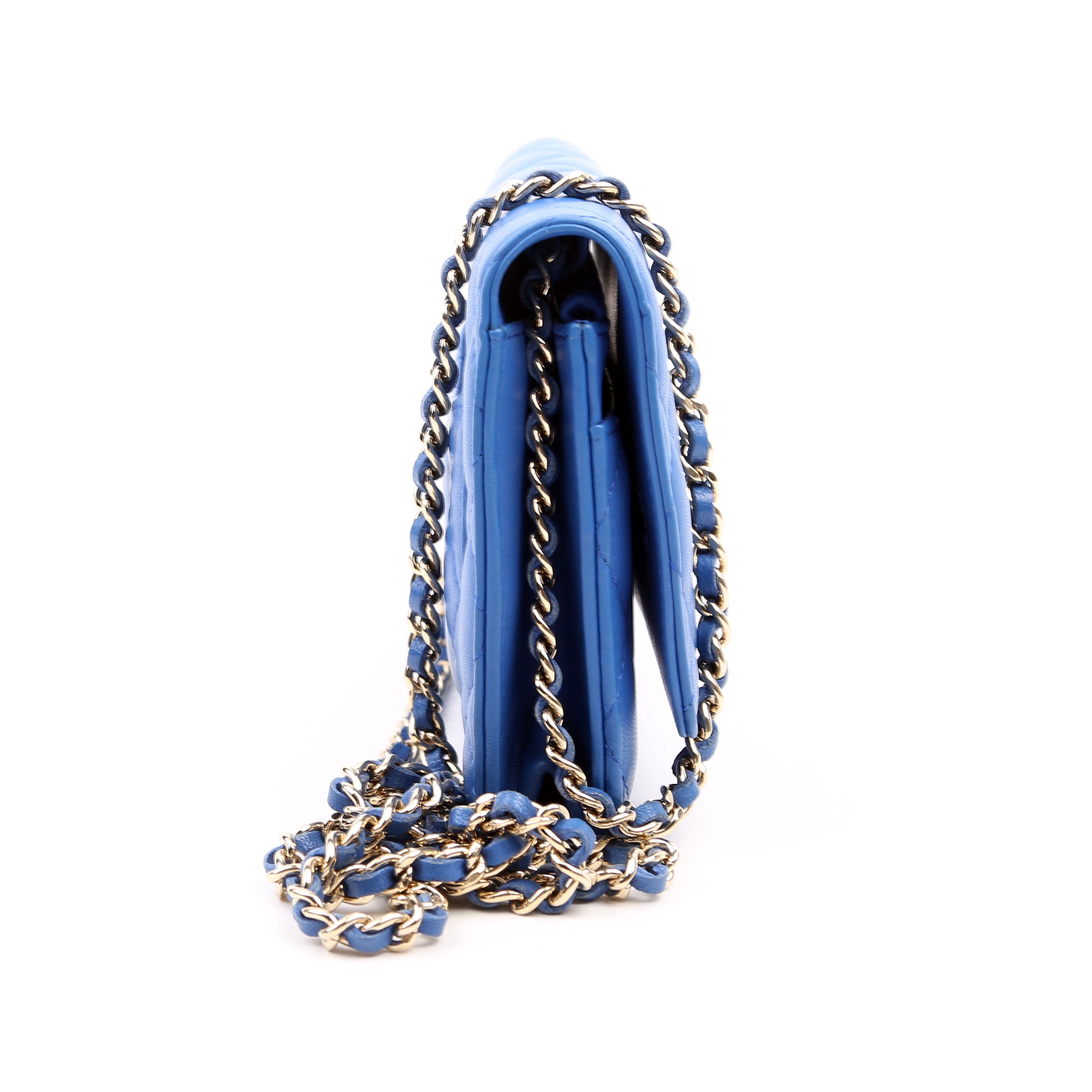 WOC Classic Quilted Lambskin Blue