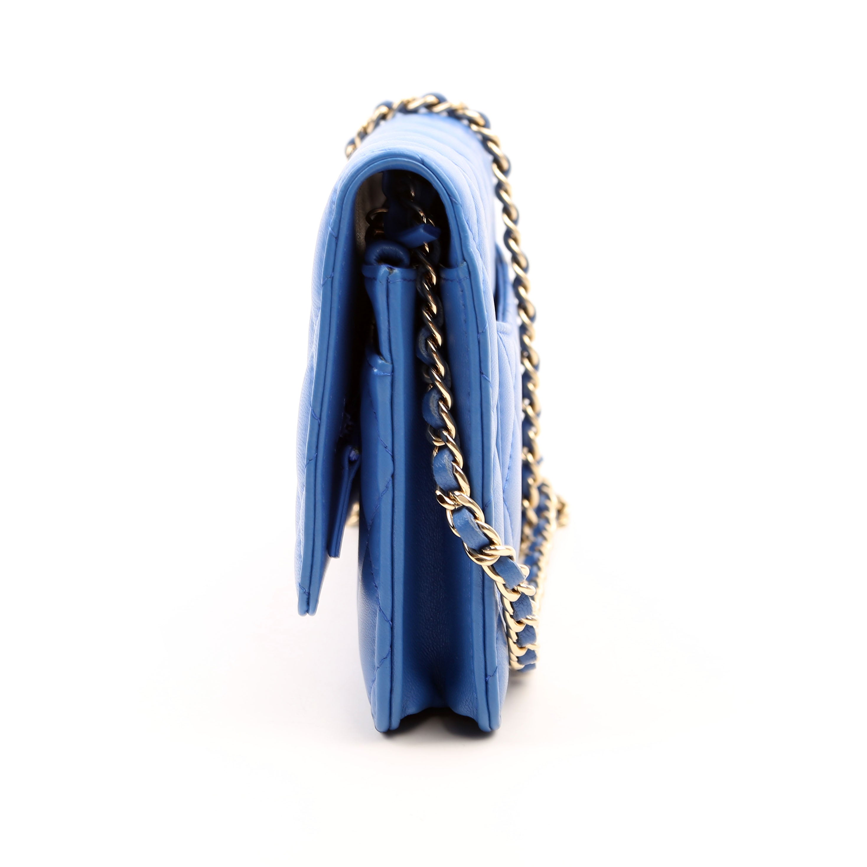 WOC Classic Quilted Lambskin Blue