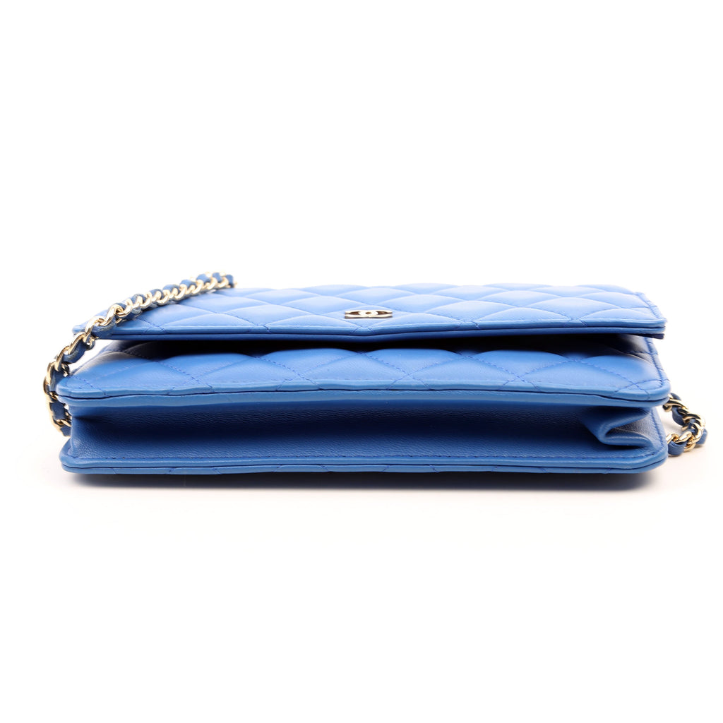 WOC Classic Quilted Lambskin Blue