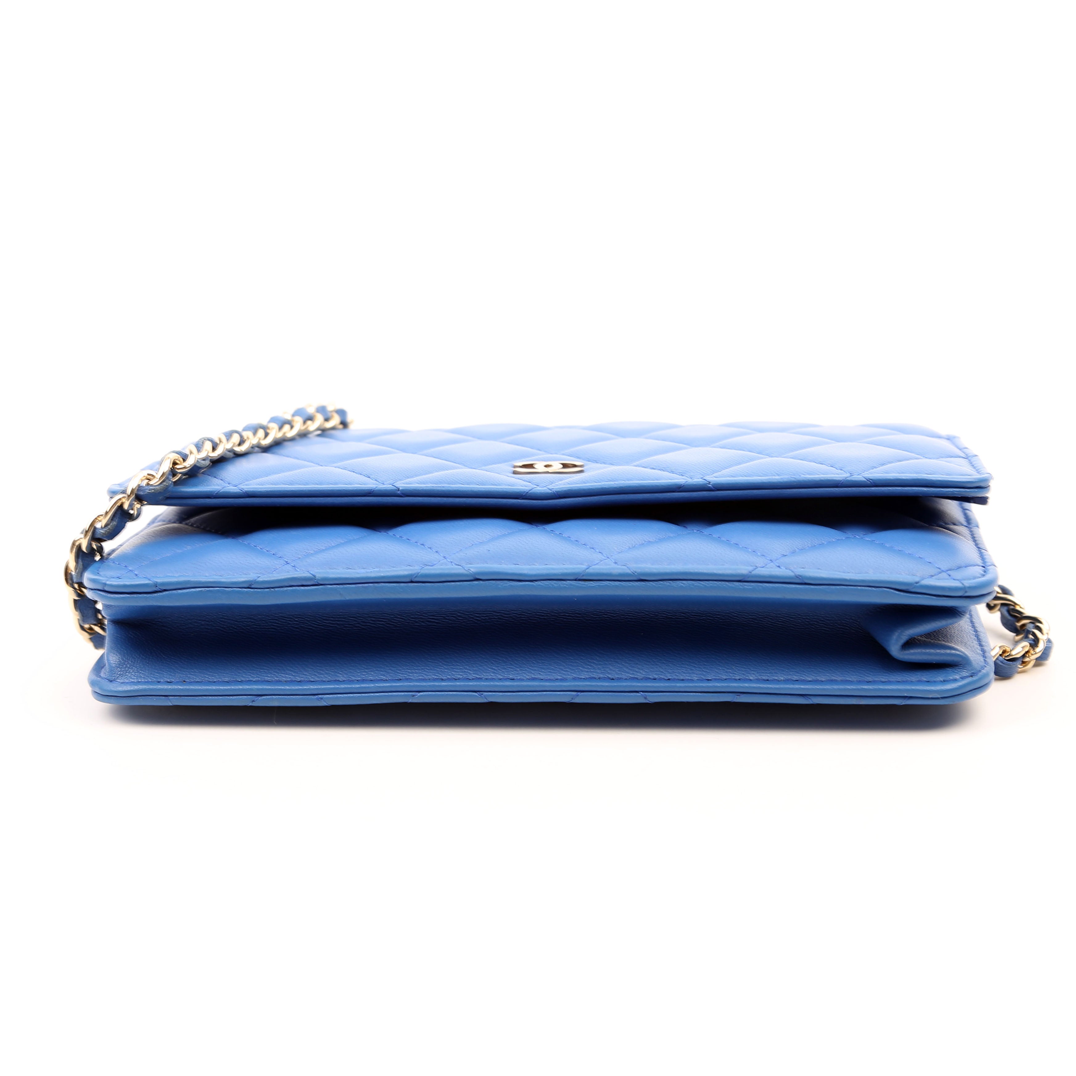 WOC Classic Quilted Lambskin Blue
