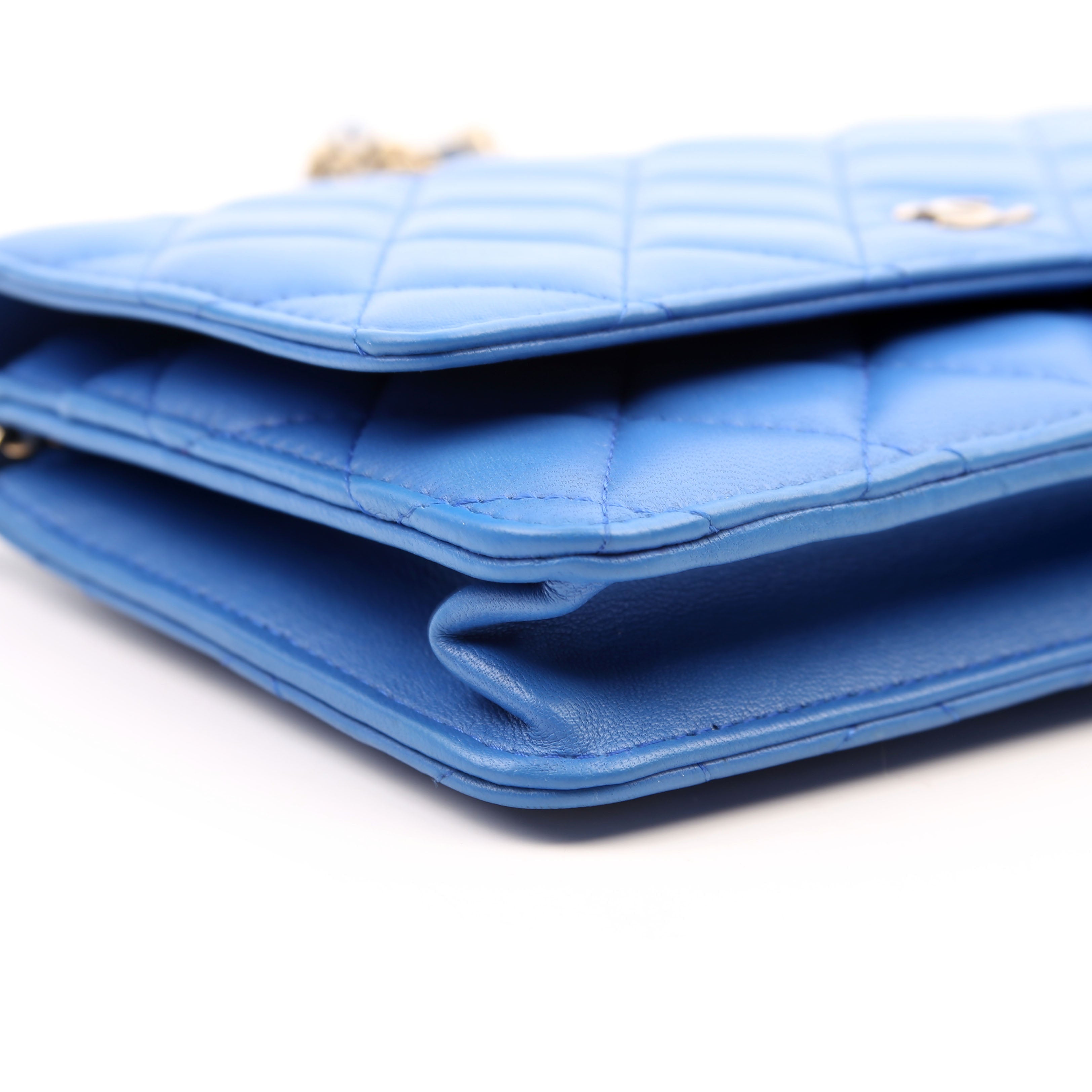 WOC Classic Quilted Lambskin Blue