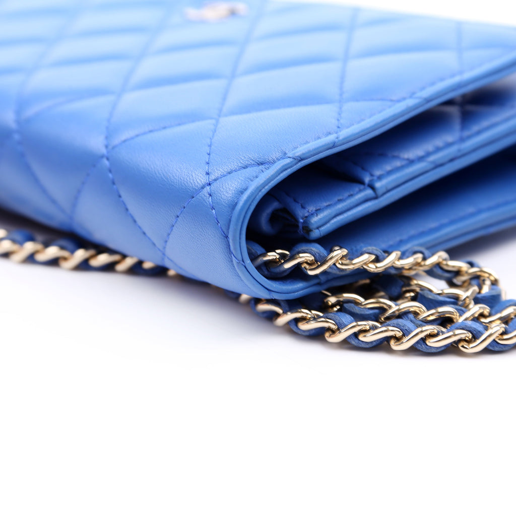WOC Classic Quilted Lambskin Blue