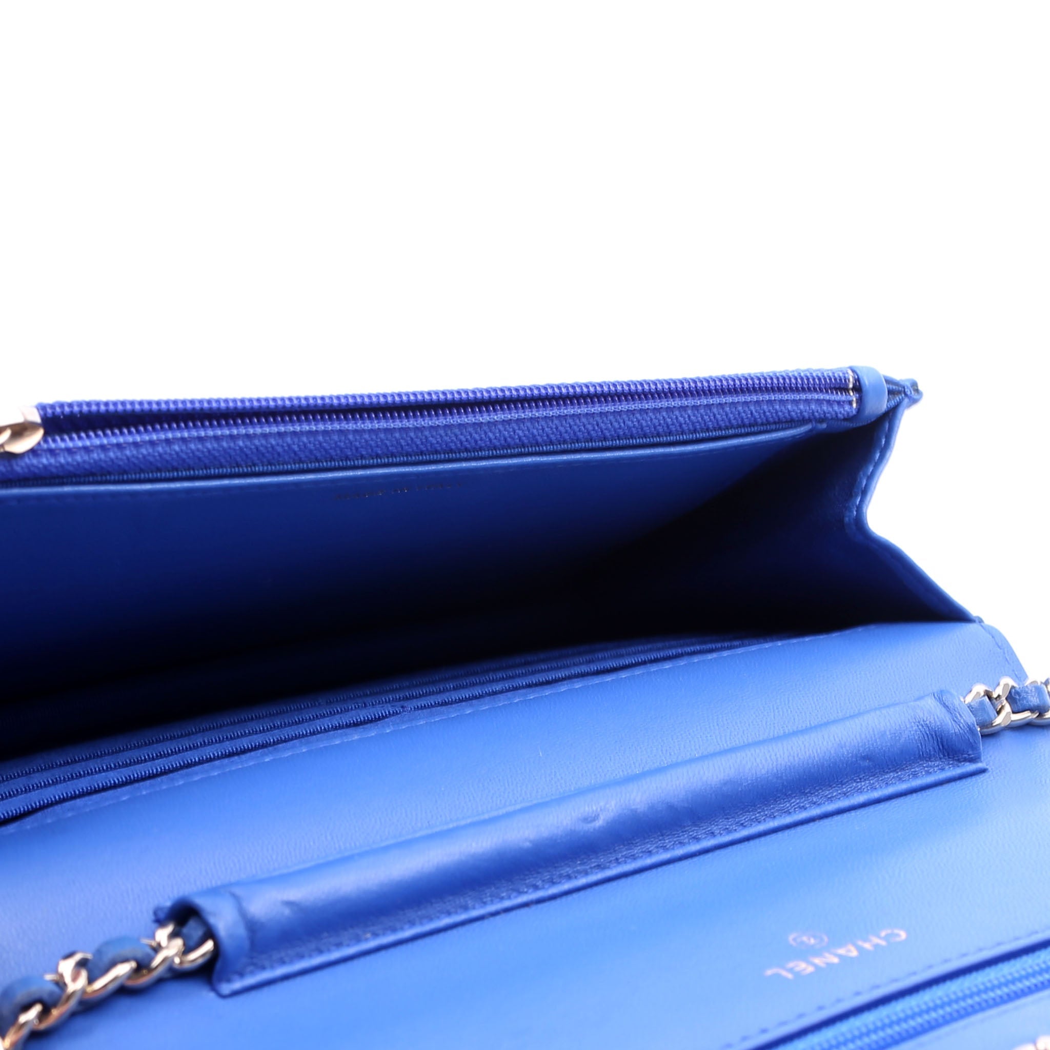 WOC Classic Quilted Lambskin Blue