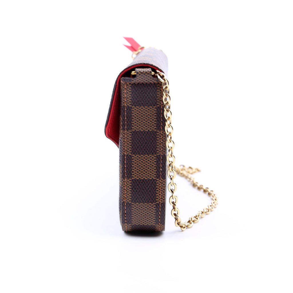 Pochette Felicie Damier Ebene Red