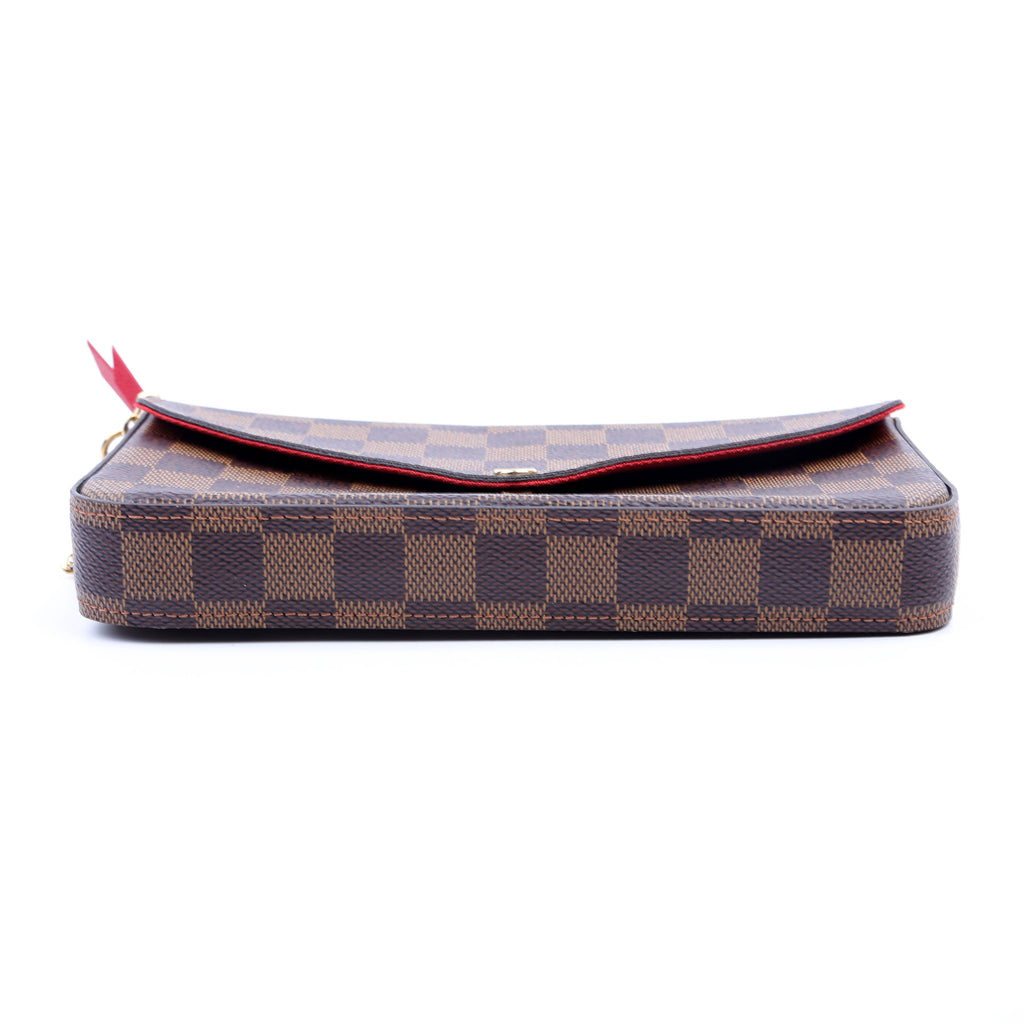 Pochette Felicie Damier Ebene Red