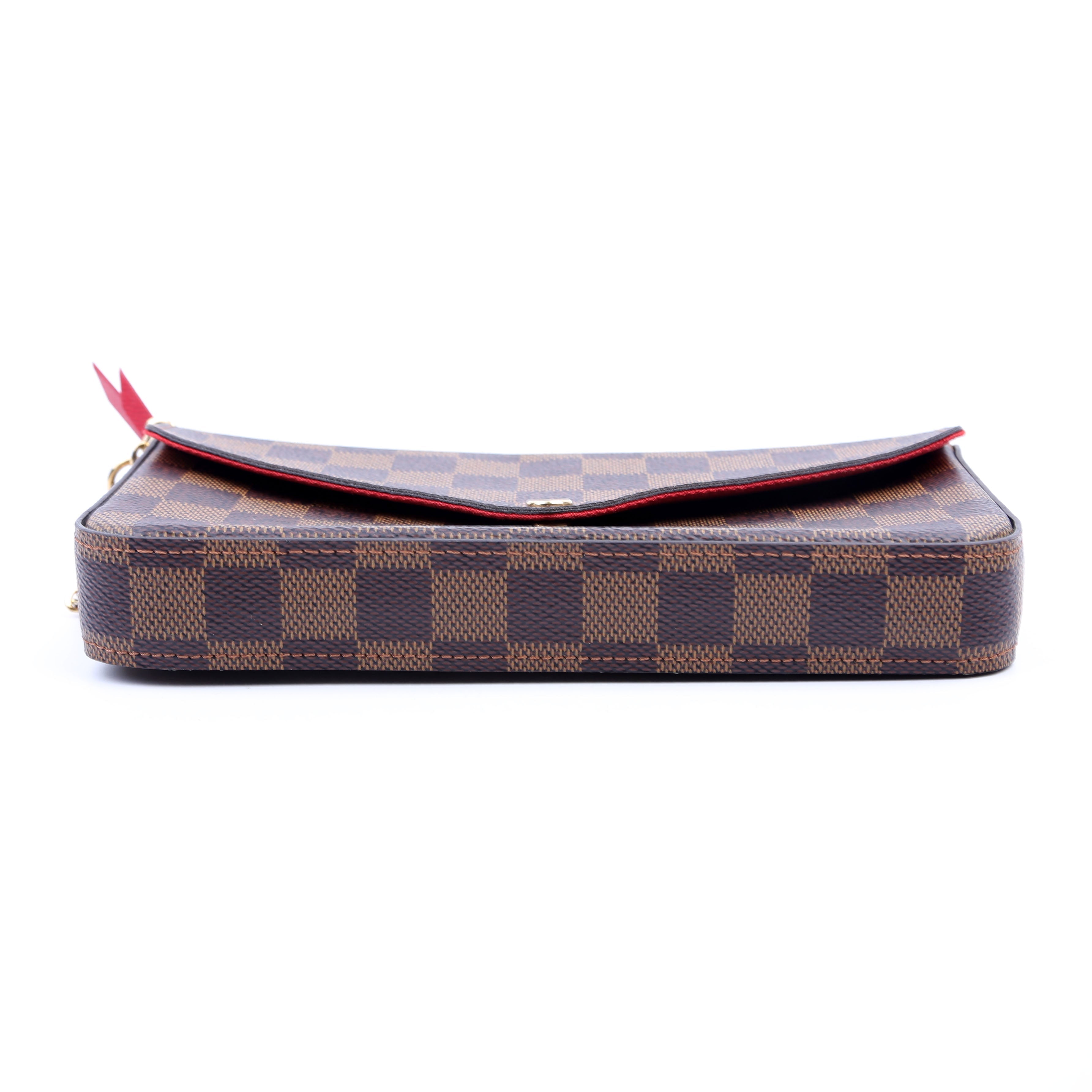 Pochette Felicie Damier Ebene Red