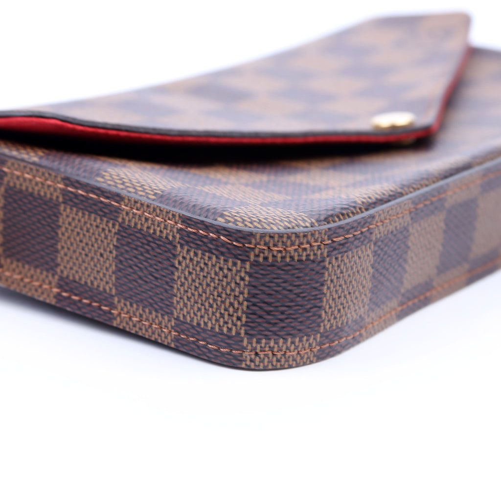 Pochette Felicie Damier Ebene Red