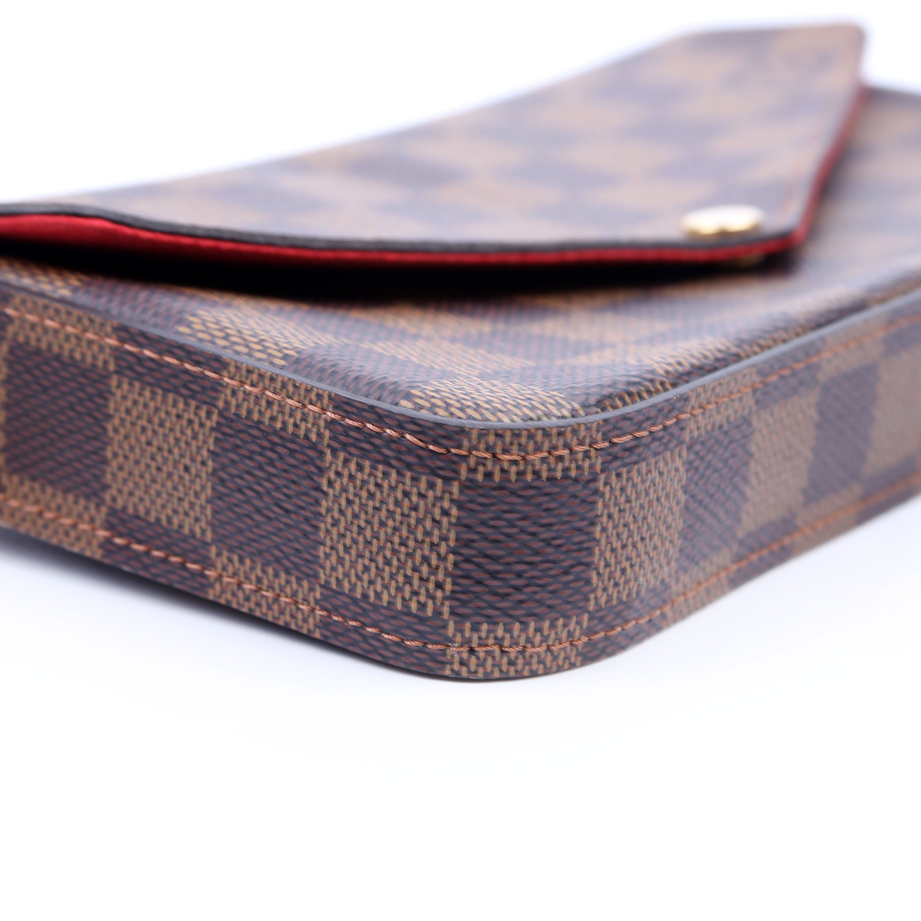 Pochette Felicie Damier Ebene Red