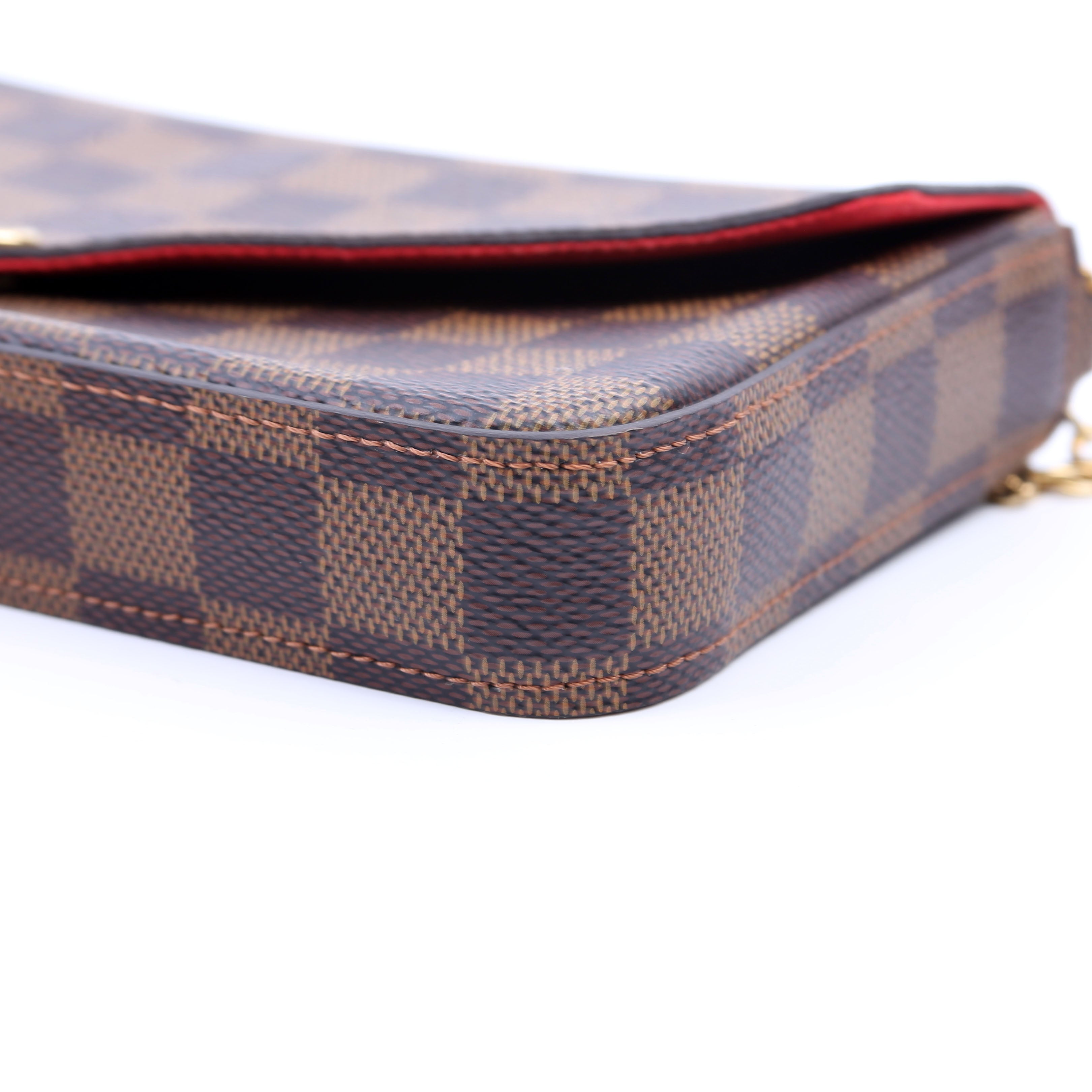Pochette Felicie Damier Ebene Red