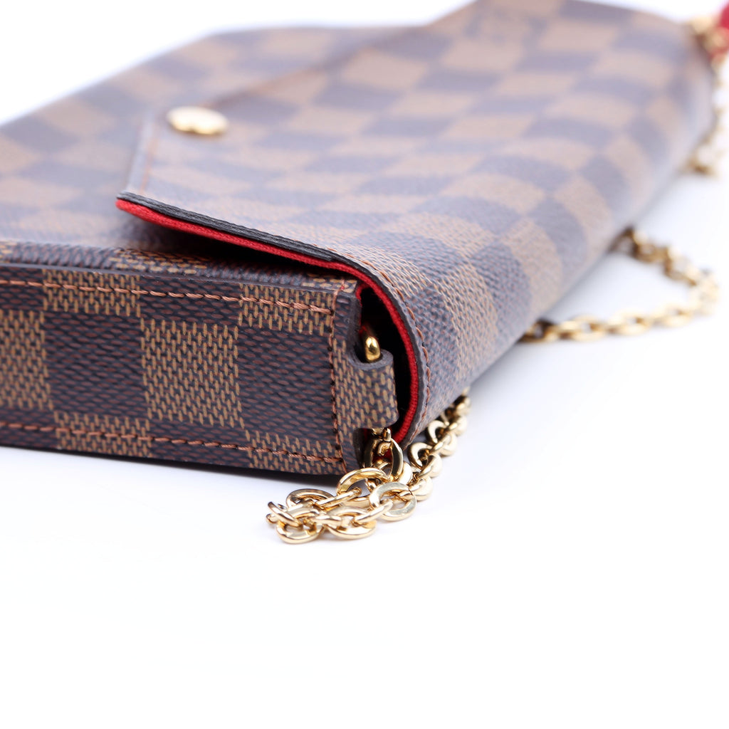 Pochette Felicie Damier Ebene Red