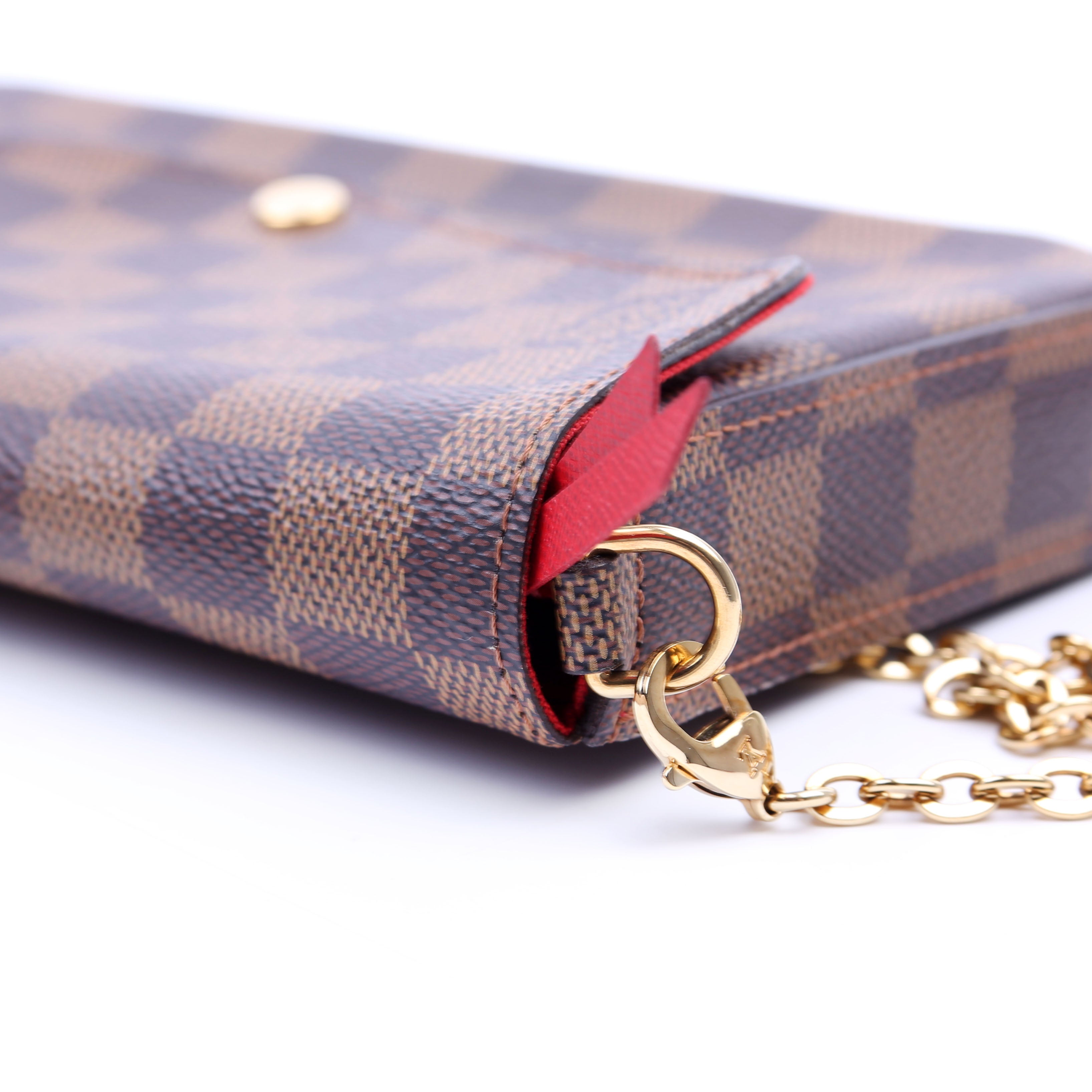 Pochette Felicie Damier Ebene Red