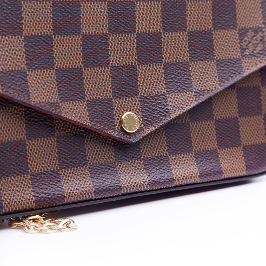 Pochette Felicie Damier Ebene Red