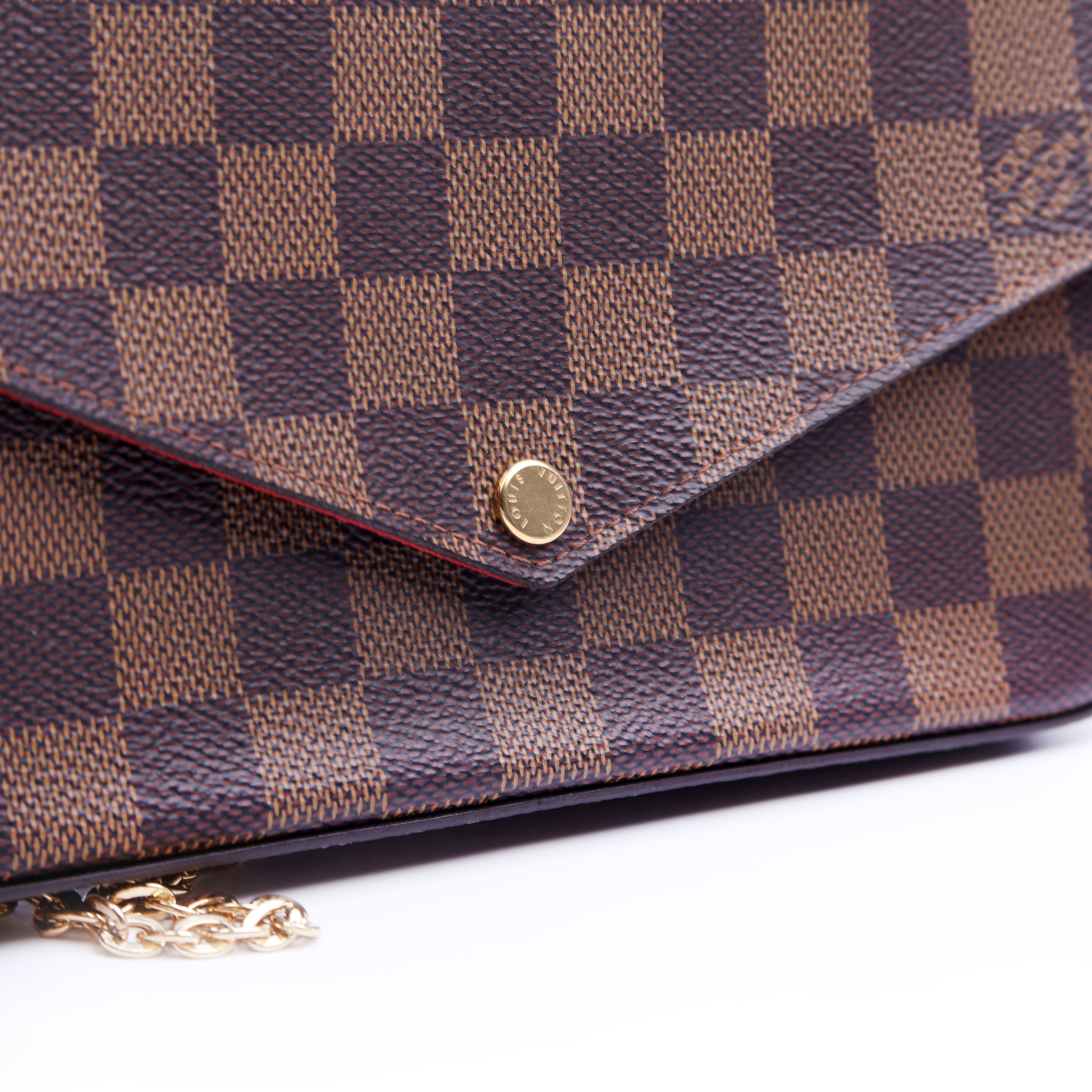 Pochette Felicie Damier Ebene Red