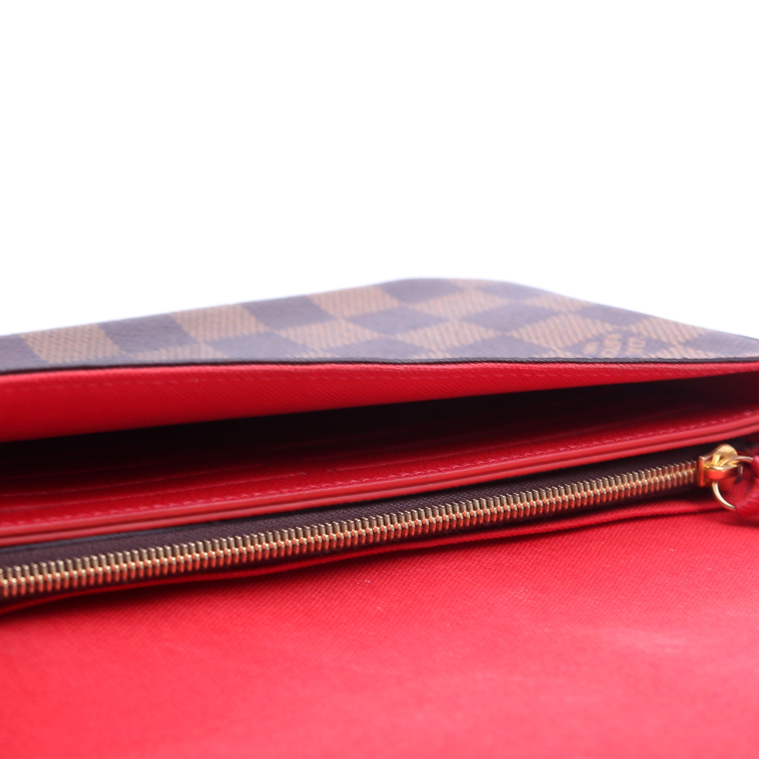 Pochette Felicie Damier Ebene Red